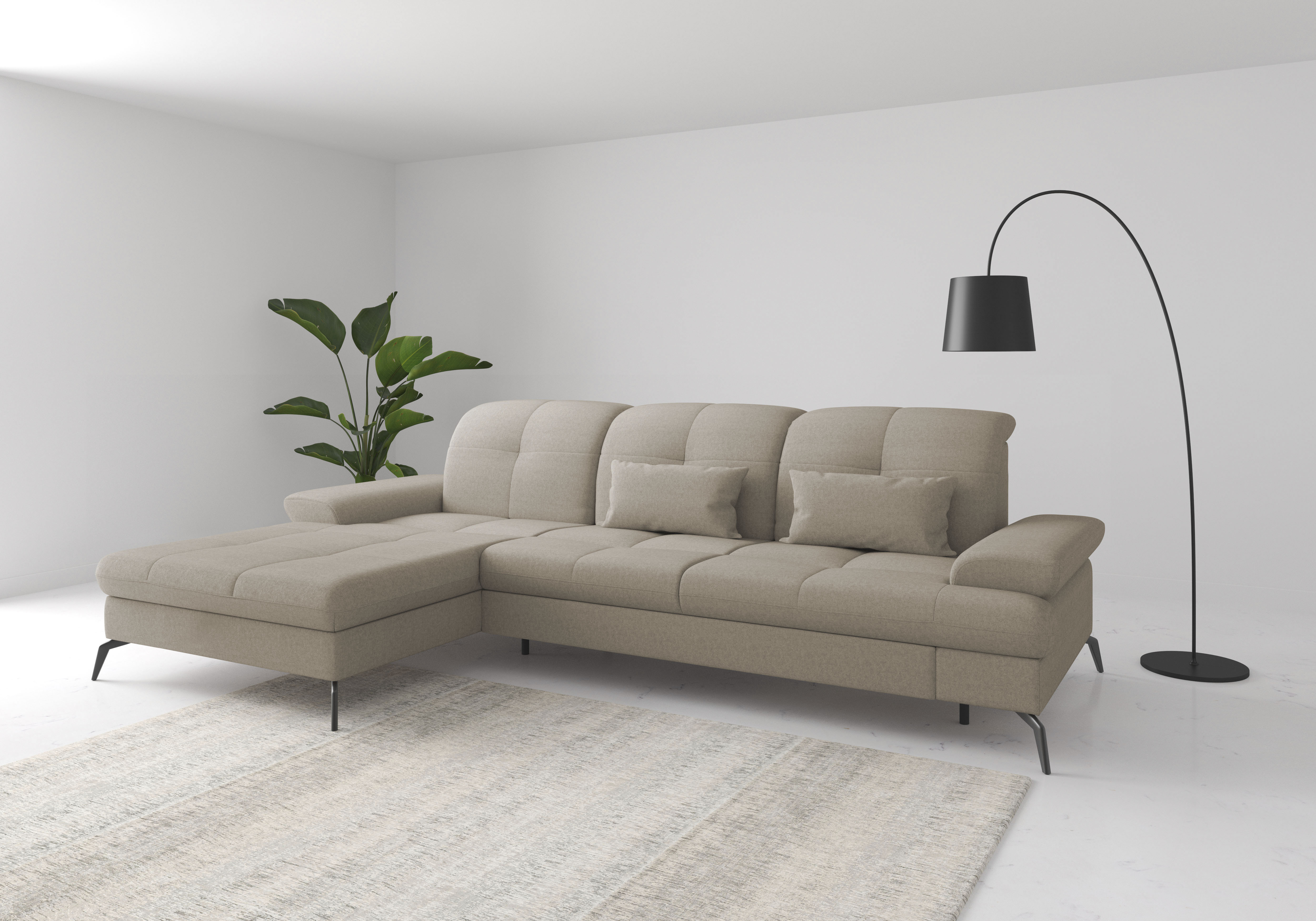 sit&more Ecksofa "Amica, L-Form, inkl. Sitztiefenverstellung & Armteilverstellung" wahlweise mit Schlaffunktion, Bettkasten und Kopfteilverstellung