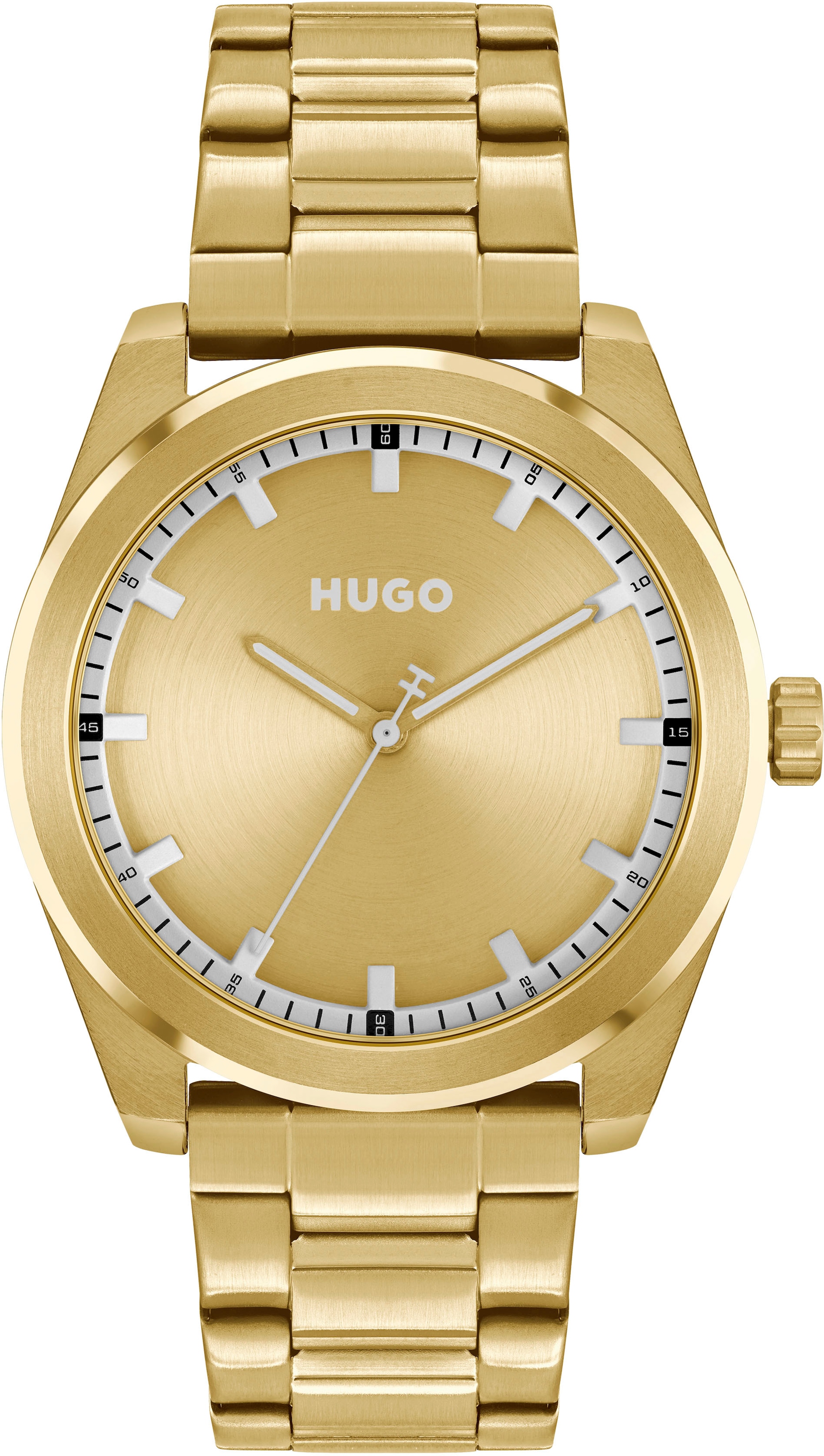 HUGO Quarzuhr »#BRIGHT«, Armbanduhr, Herrenuhr, Mineralglas, anlog