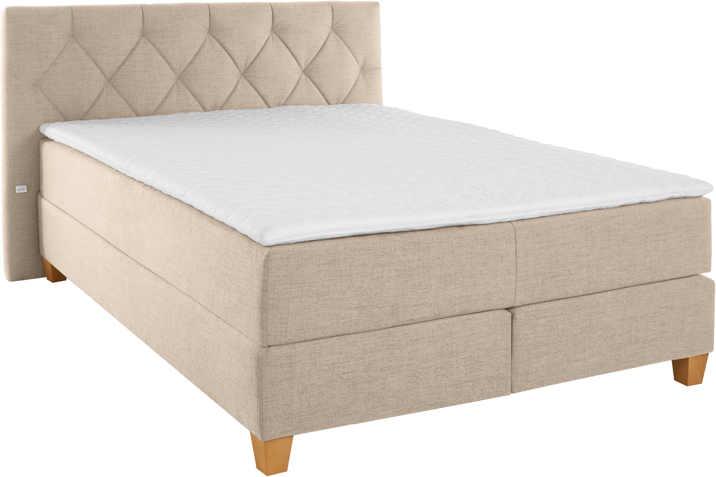 Home affaire Boxspringbett »Harmones«, in 3 Breiten, Härtegrad auch im Mix mit je 1 Matratze in H2 und H3