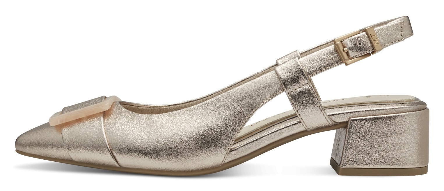 MARCO TOZZI Slingpumps, Abendschuh, Sommerschuh, Blockabsatz, in spitzer Form