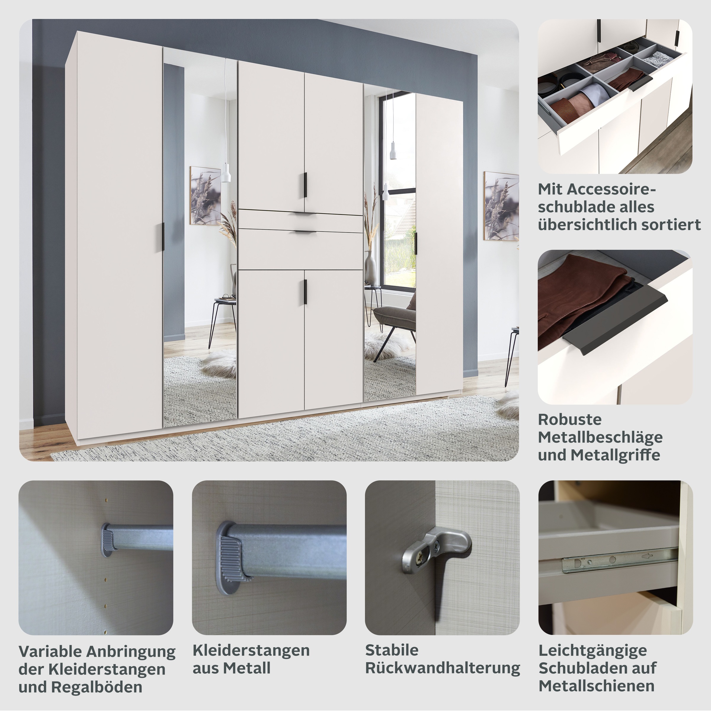 Thumbnail - Wimex Drehtürenschrank "Moldau Kleiderschrank mit Spiegel Schlafzimmerschrank Bestseller"