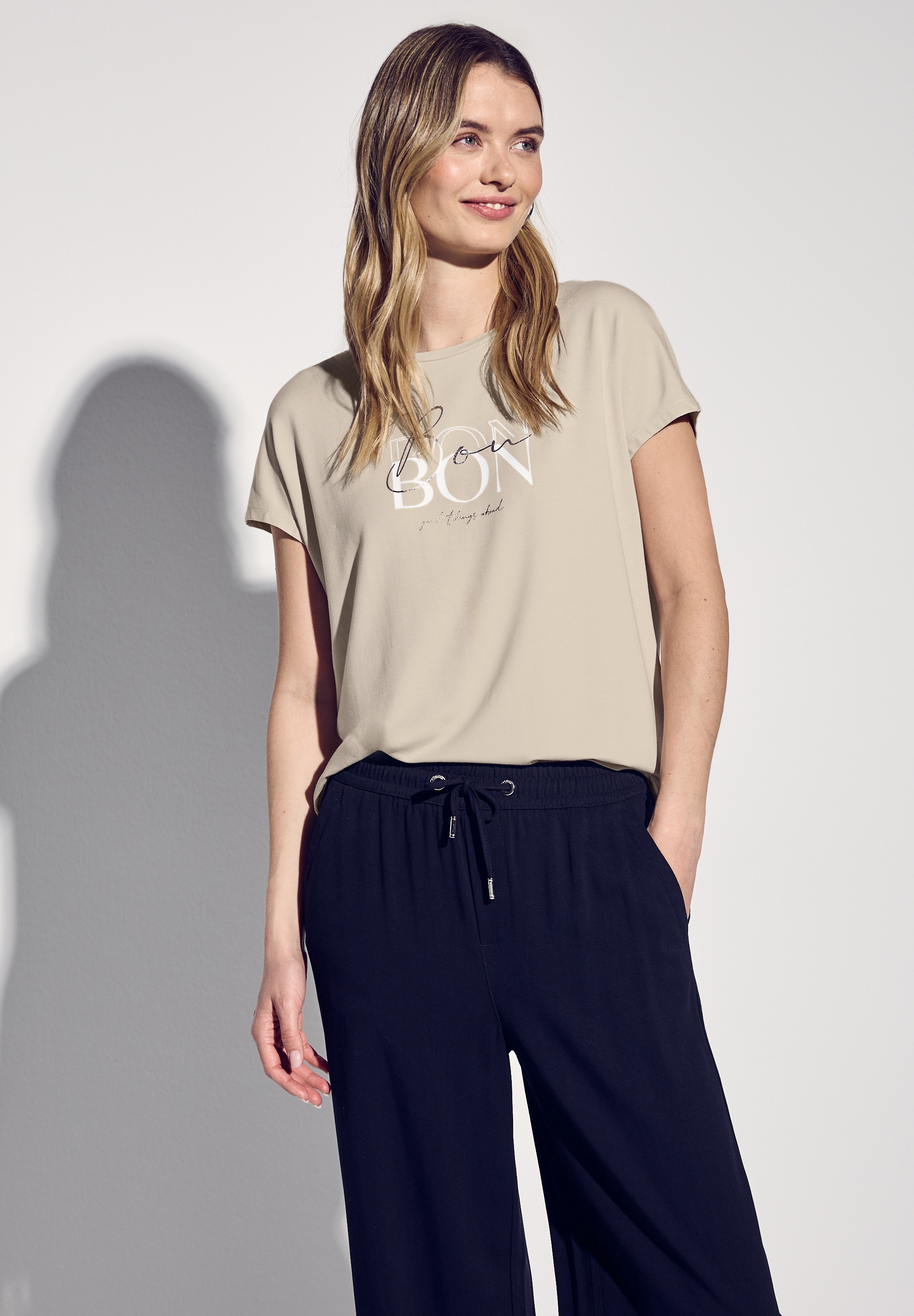 STREET ONE T-Shirt, aus softem Materialmix