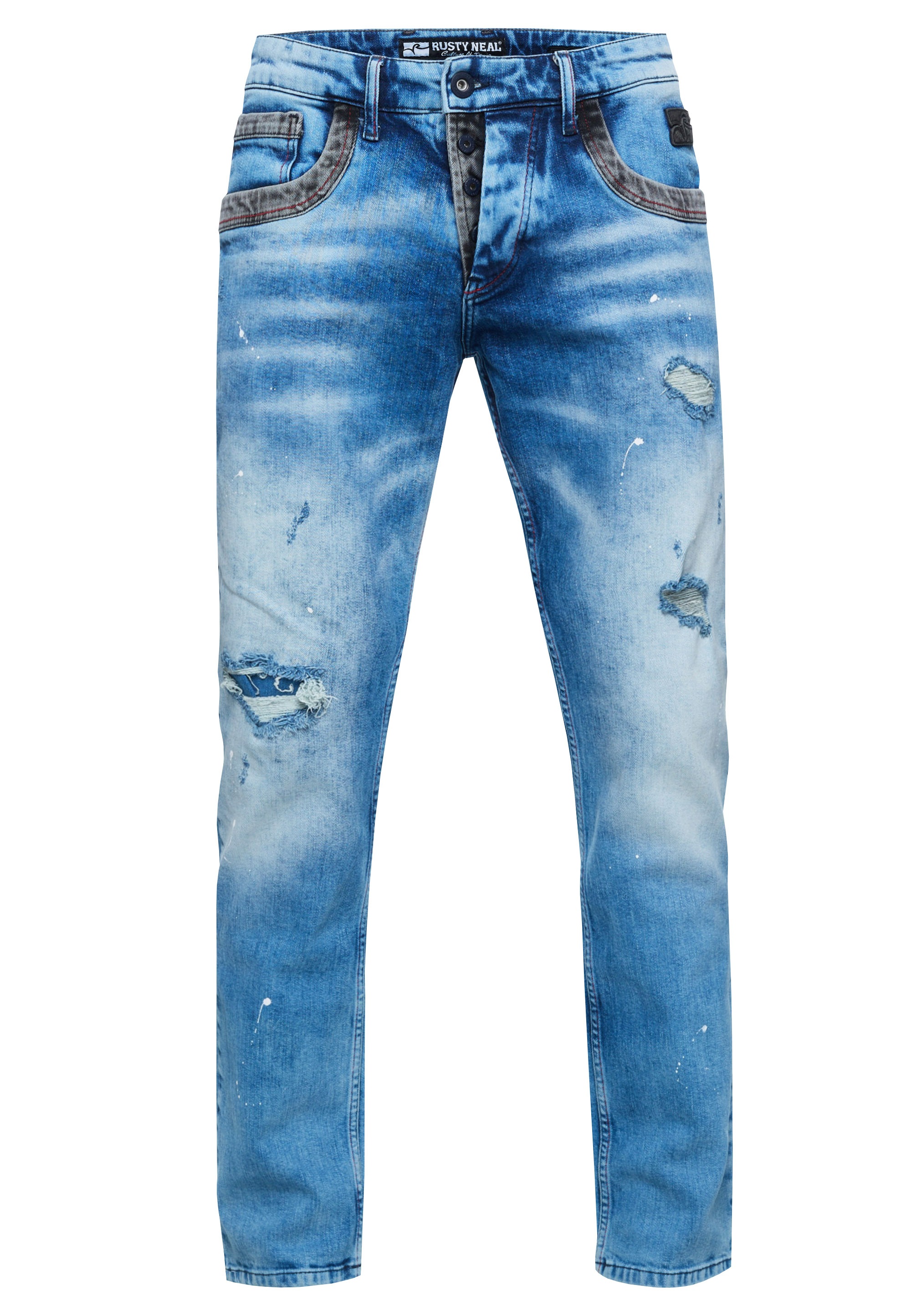 Rusty Neal Straight-Jeans »YOKOTE«, mit farblich abgesetzten Details