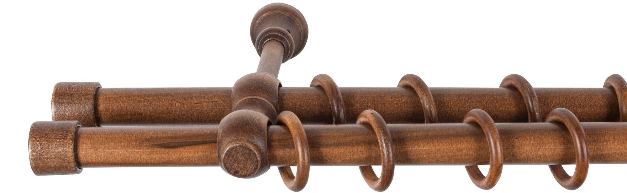 SN DECO GROUP Gardinenstange "Cafiro" 2 läufig-läufig Fixmaß 28 mm, Holz, v günstig online kaufen
