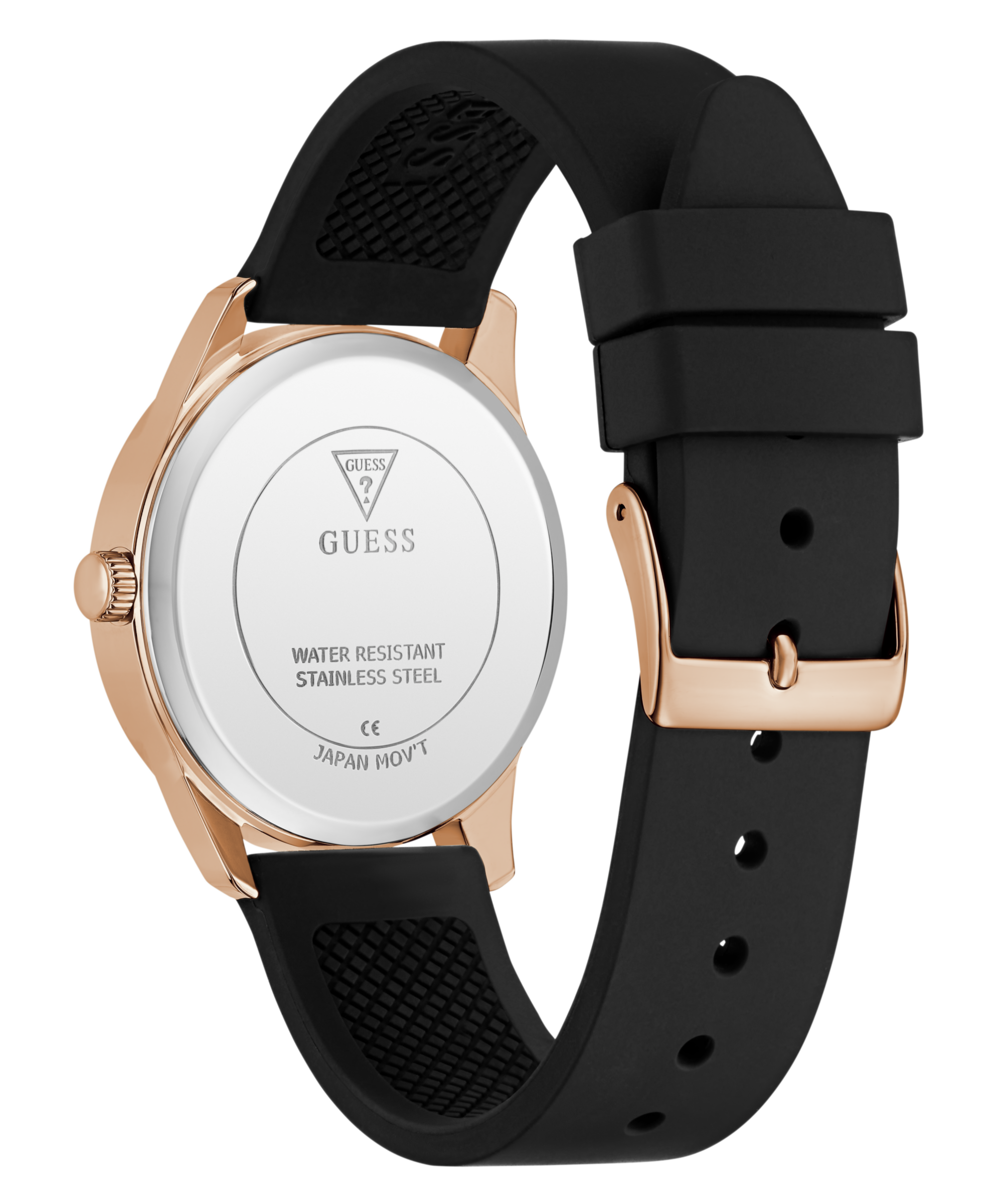 Guess Quarzuhr »ROXY« Armbanduhr, Damenuhr, Silikonarmband, Kristallglas