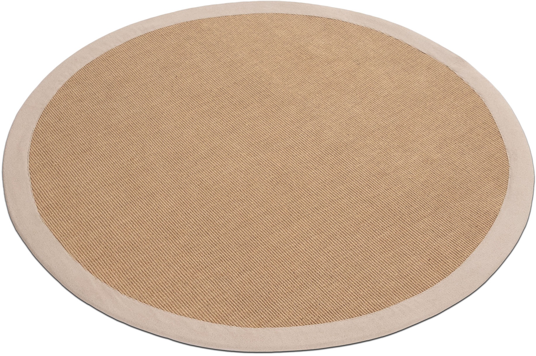 Sisalteppich CARPETFINE "Sisal", beige, H:5mm Ø:200cm, Sisal, Teppiche, Sisalteppich, mit farbiger Bordüre, Anti-Rutsch Rückseite 3