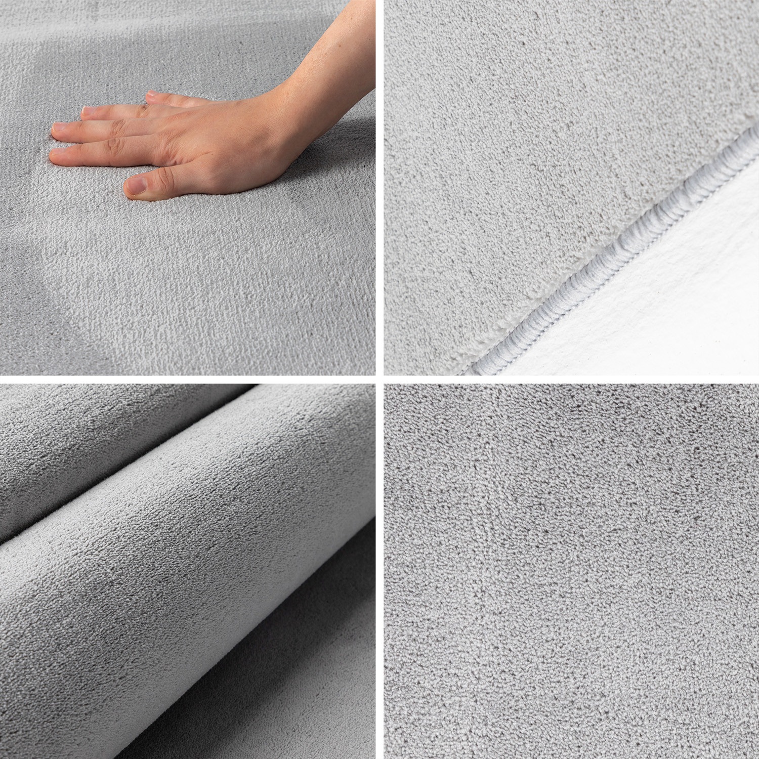 Teppich AYYILDIZ TEPPICHE "SKY 5400", silber (silberfarben), H:7mm Ø:200cm, Polyester, Teppiche, Teppich, Besonders weich / Softfllor / waschbar 3