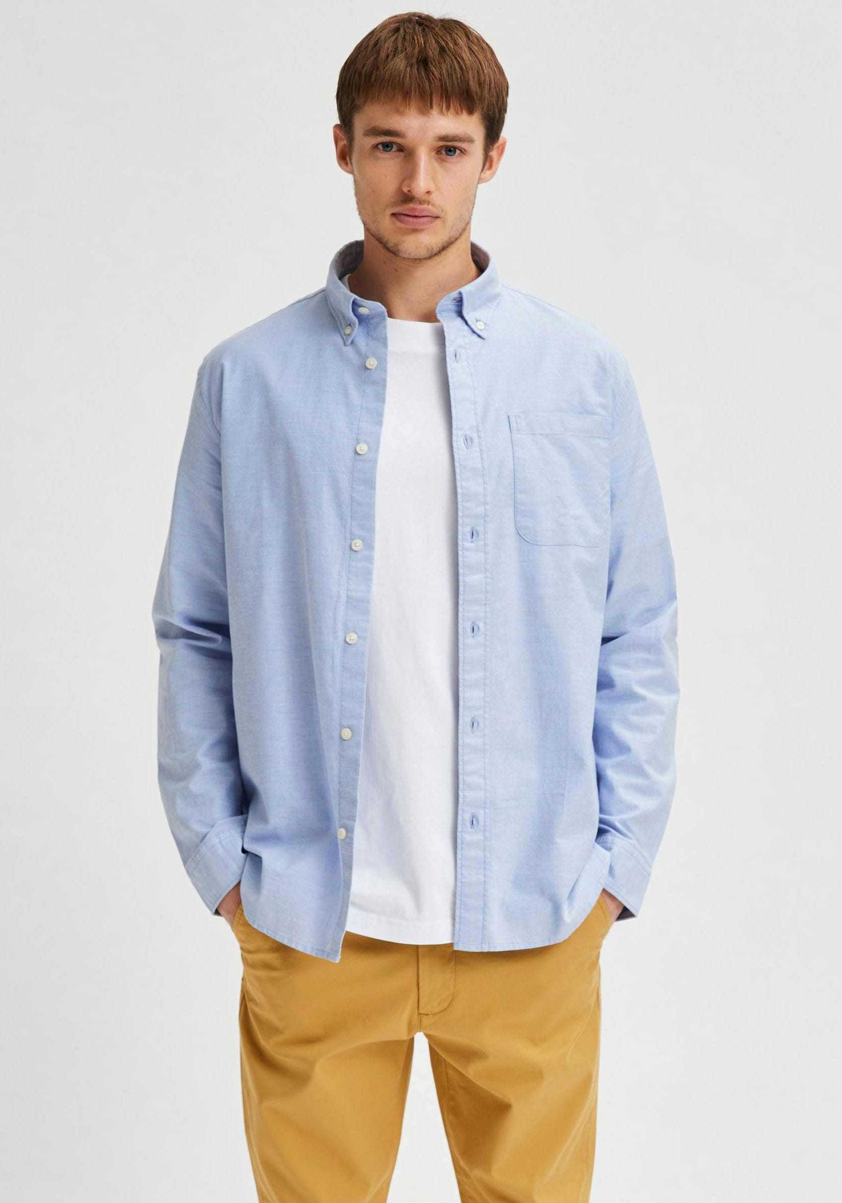 SELECTED HOMME Langarmhemd "SLHREGRICK-OX SHIRT LS NOOS", mit Brusttasche günstig online kaufen