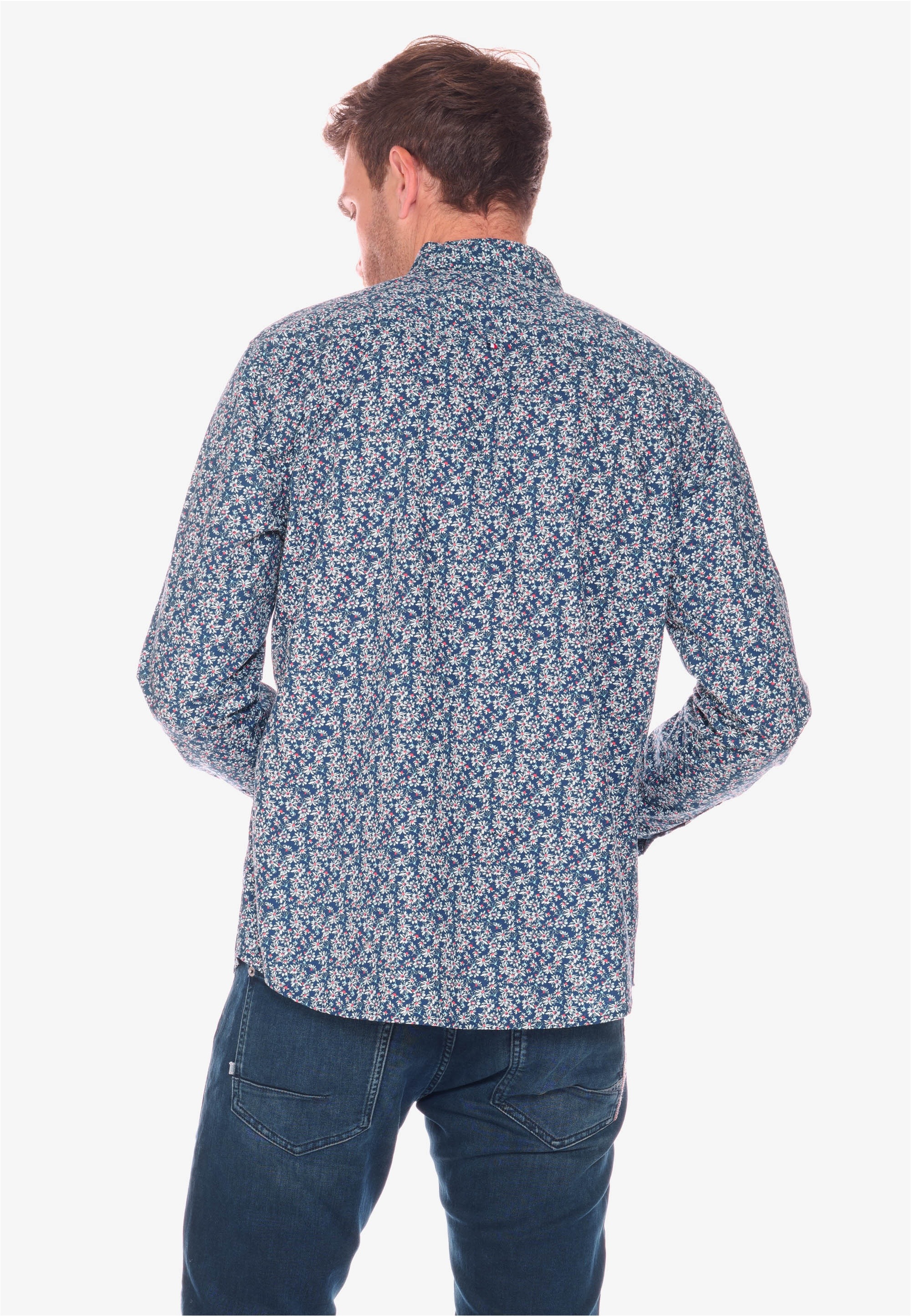 Le Temps Des Cerises Langarmhemd »FUSAR«, mit stylischem Allover-Muster