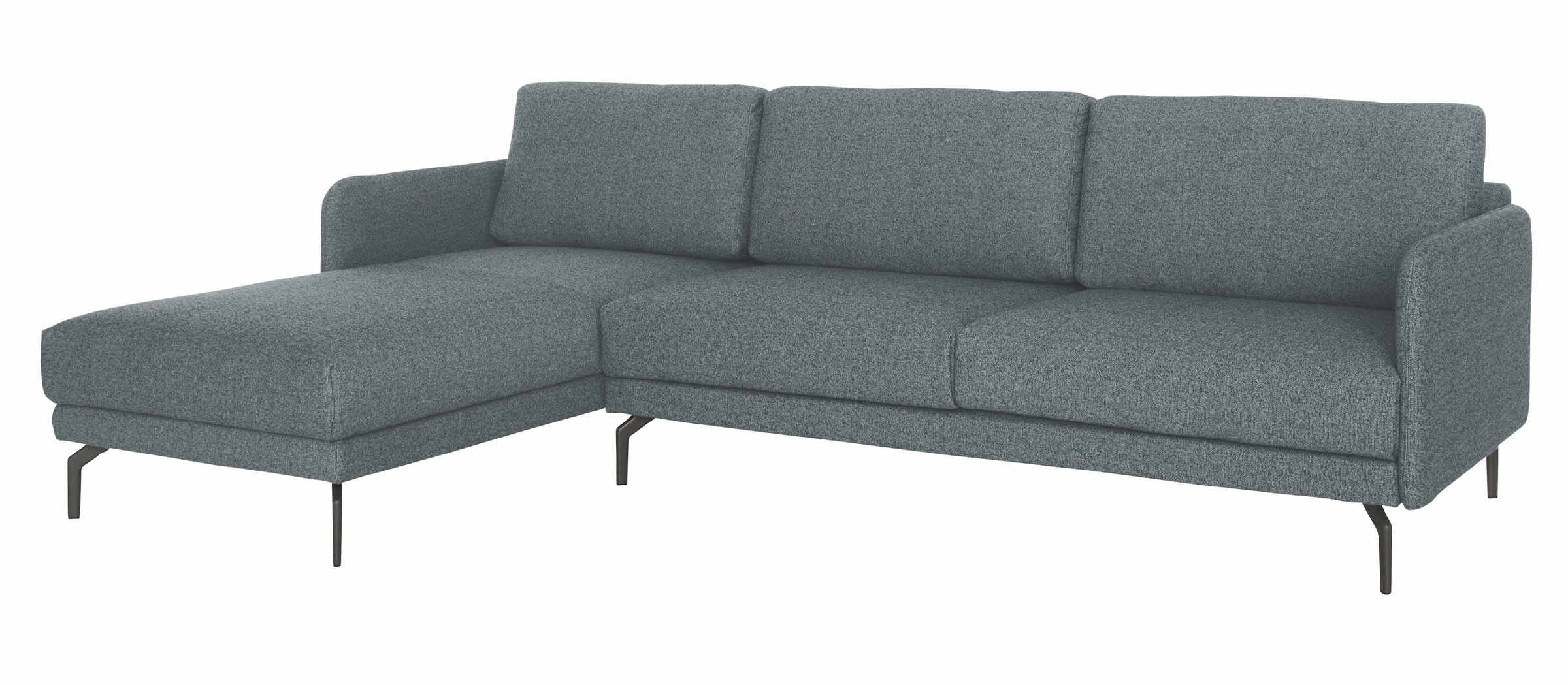 Ecksofa »hs.450«, Armlehne sehr schmal, Breite 274 cm, Alugussfuß Umbragrau