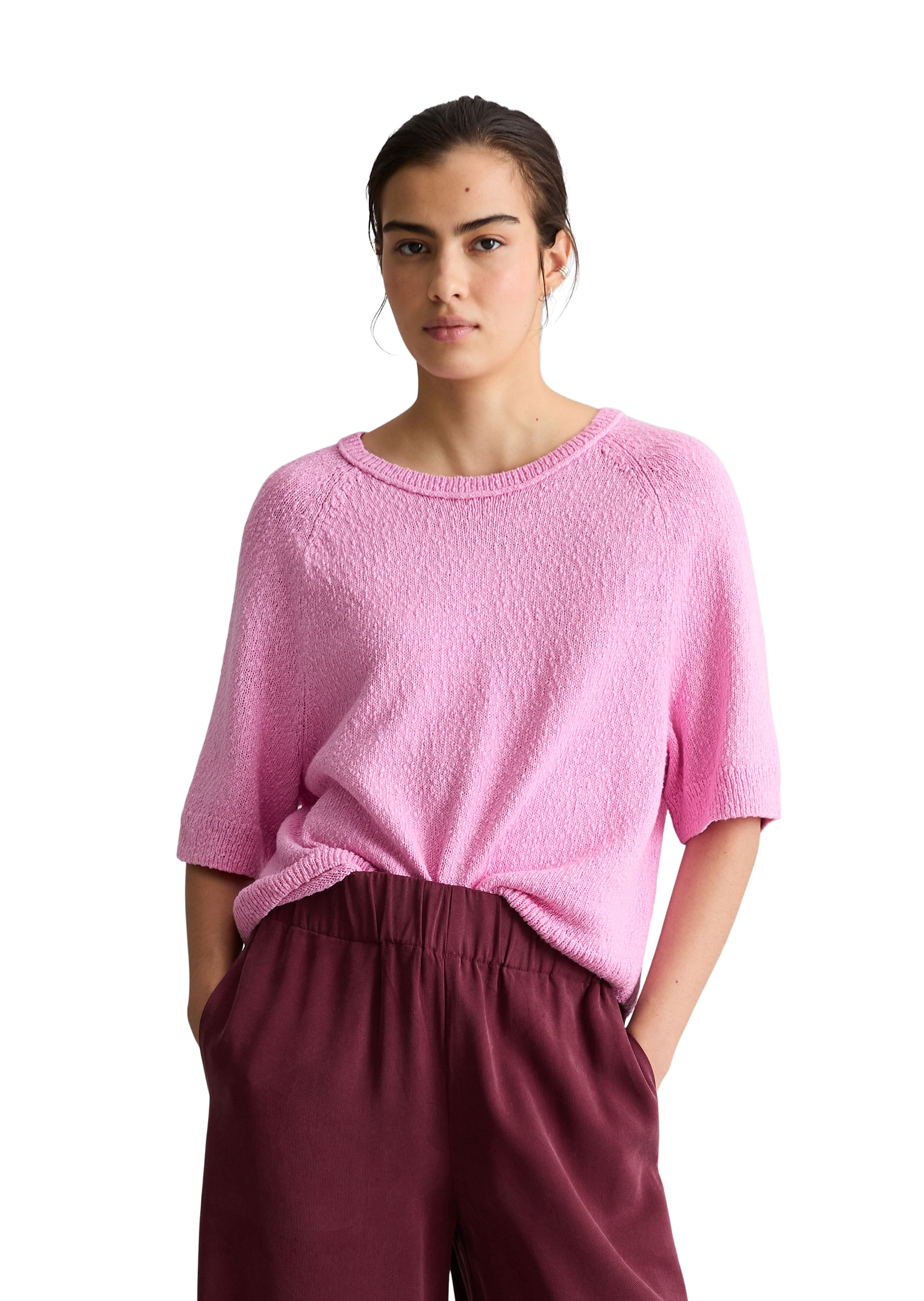 Marc OPolo DENIM Kurzarmpullover regular aus Cotton Slub Garn