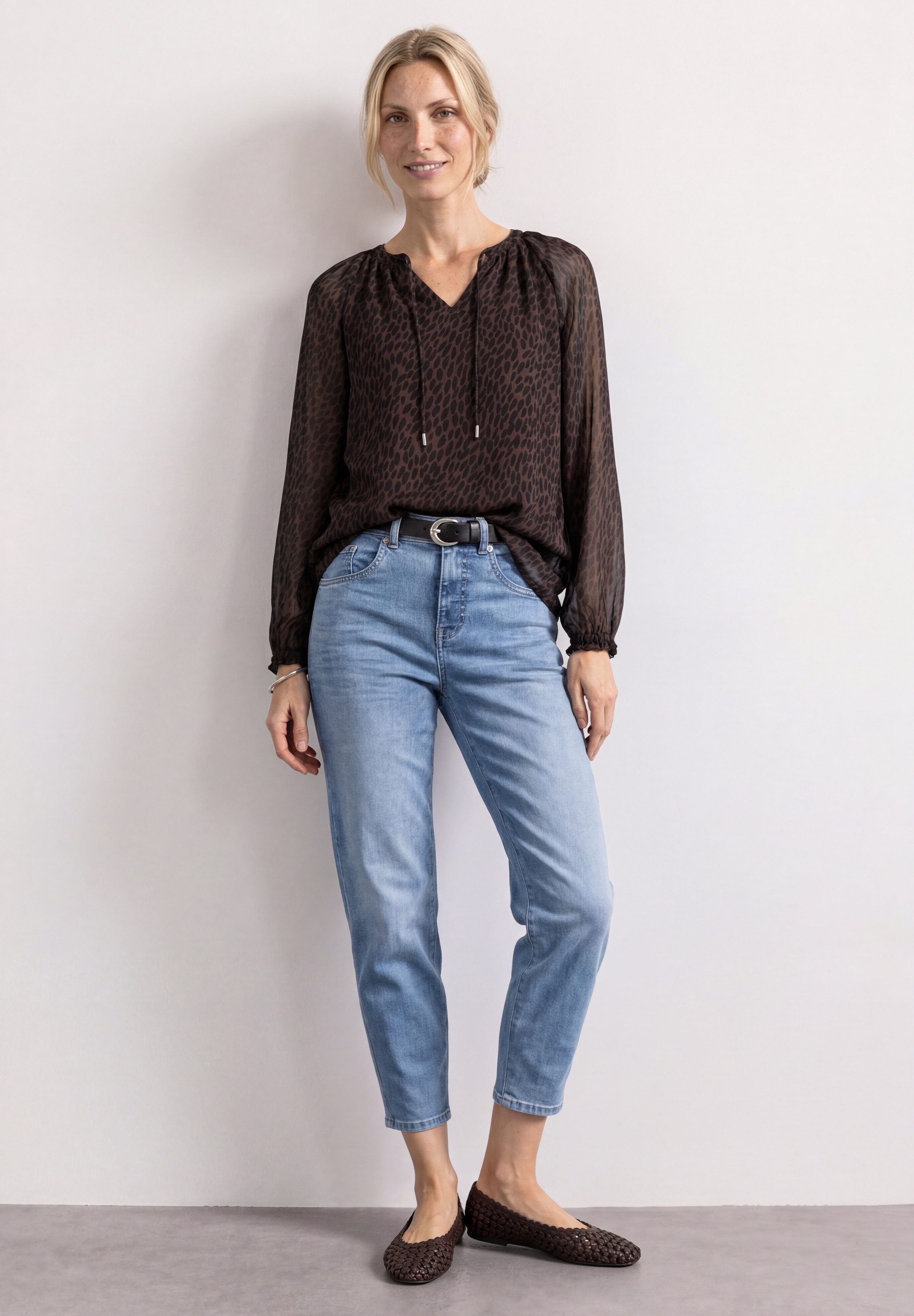 STREET ONE Langarmbluse mit Chiffon-Layer