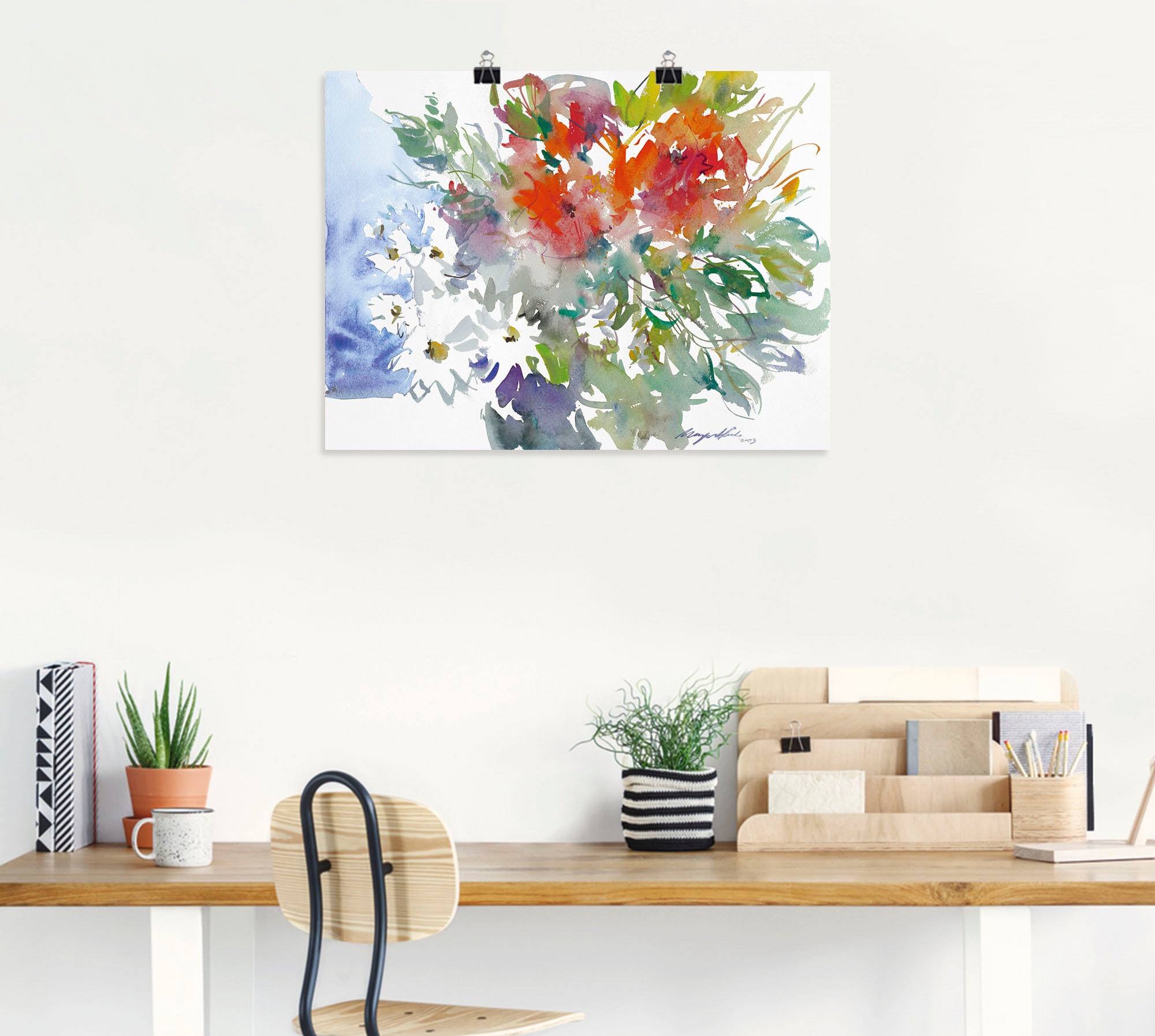 Artland Wandbild "Blumenstrauß II", Blumen, (1 St.), als Leinwandbild, Post günstig online kaufen