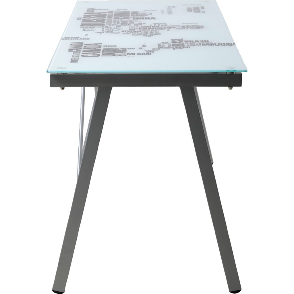 INOSIGN Schreibtisch »Tullia«, mit Weltkartenaufdruck auf der Tischplatte