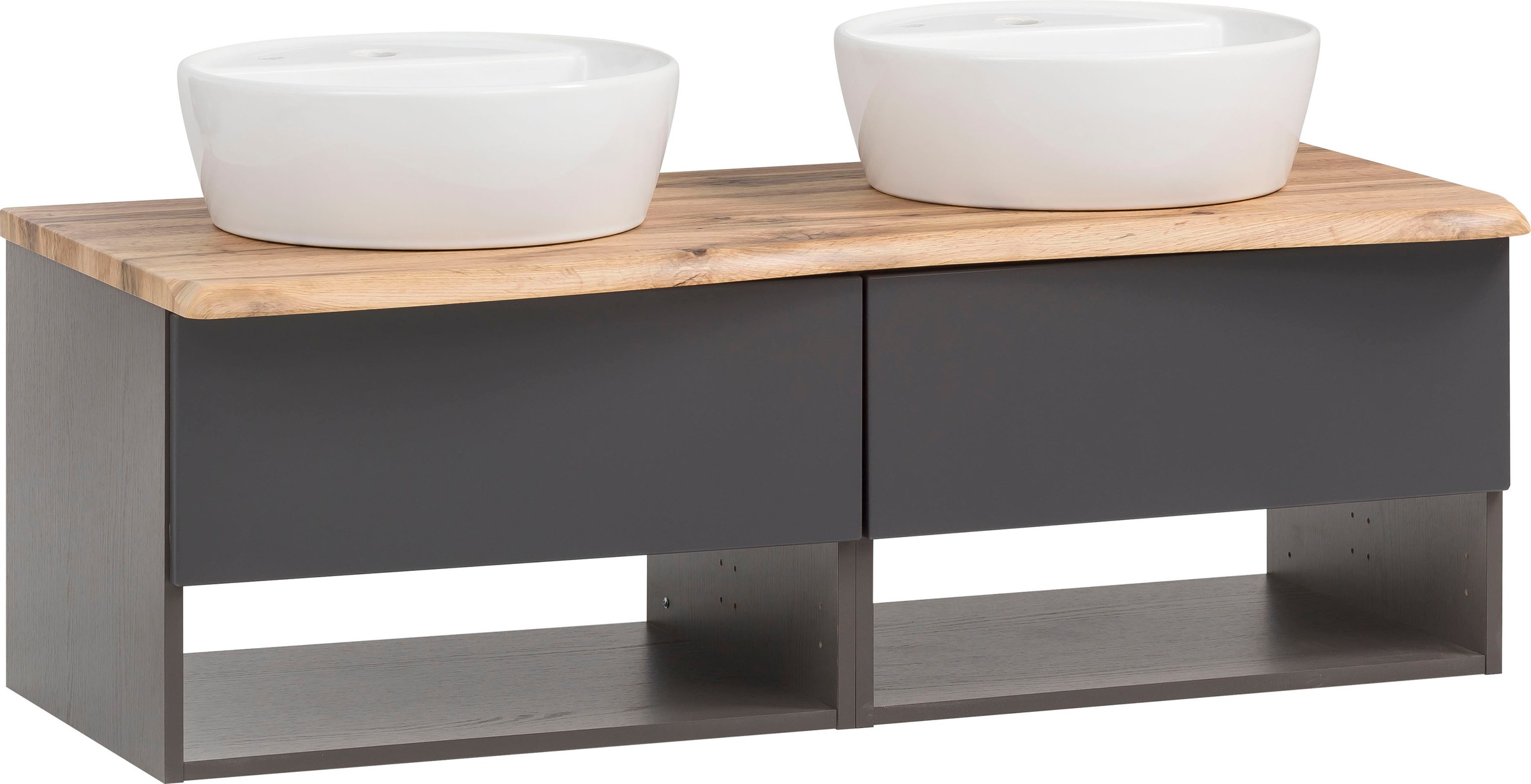 Thumbnail - welltime Waschbeckenschrank "Stubach" Abdeckplatte mit Baumkante