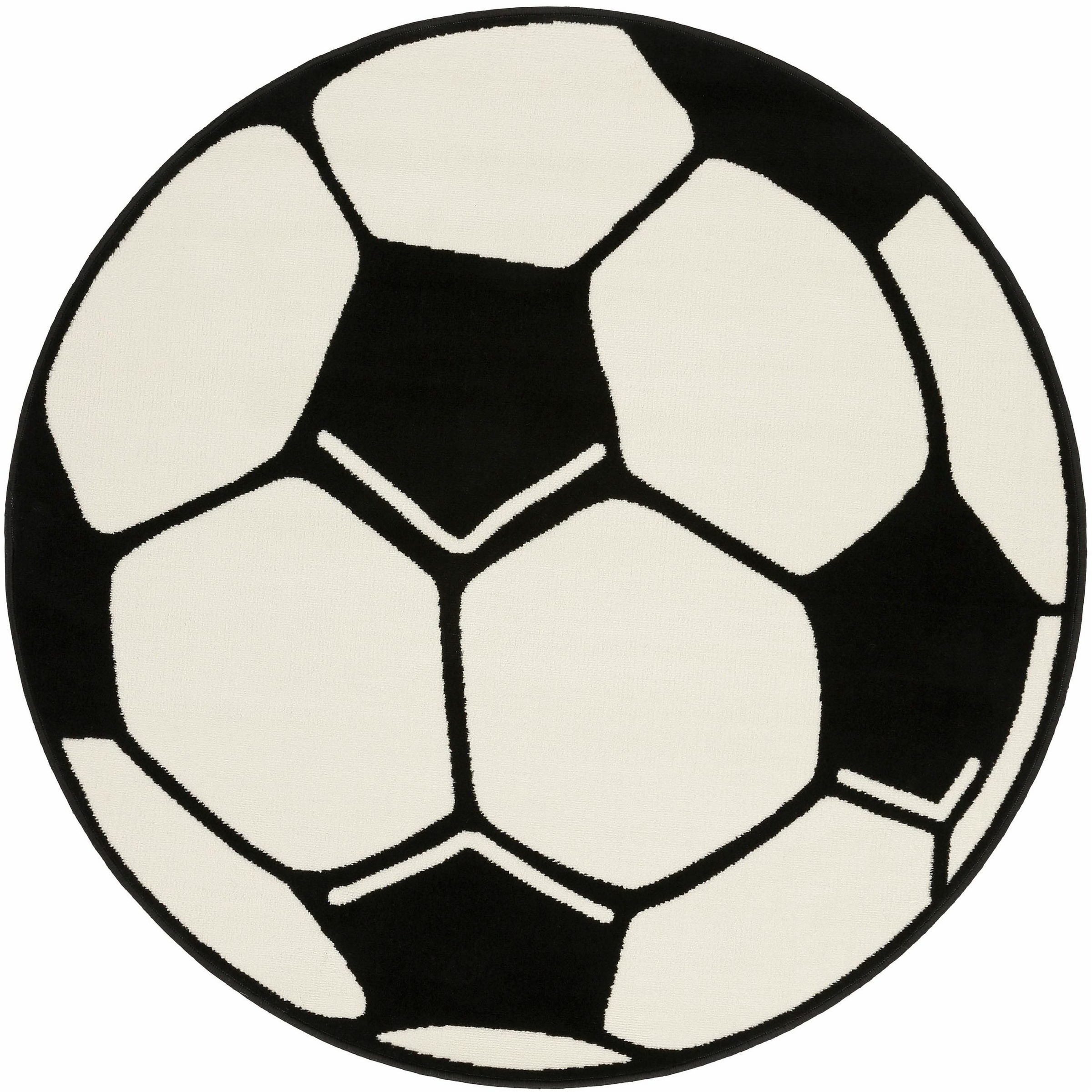 HANSE Home Kinderteppich "Fußball", rund, 10 mm Höhe, Kinder-Teppich, Rutschfest, Kurzflor, Fussball, Kinderzimmer, Spie