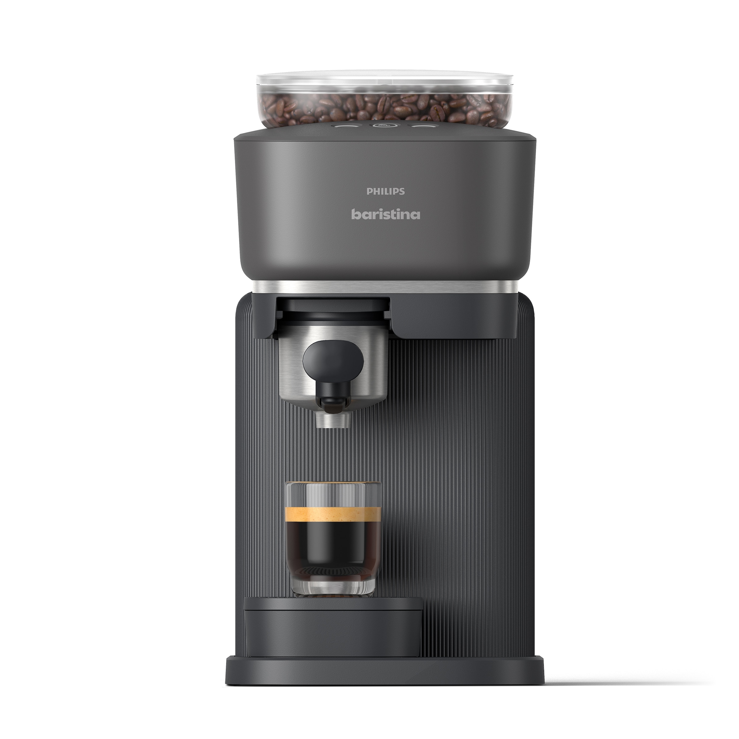 PHILIPS baristina Espressomaschine »BAR300/60 mit Mahlwerk für ganze Bohnen« 16 bar Pumpendruck, Schwarzgrau