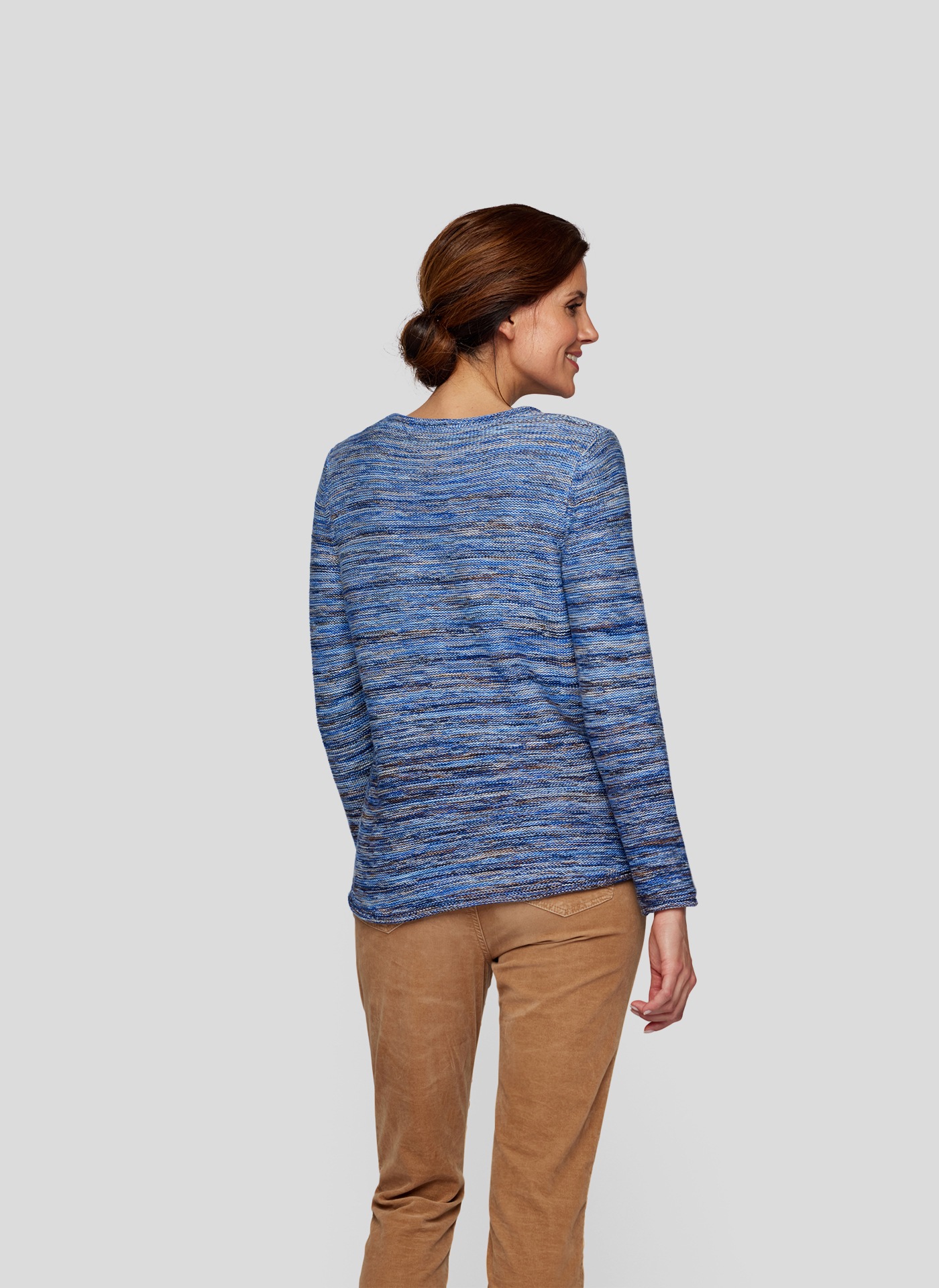 Rabe Strickpullover, in melierter Streifen-Optik