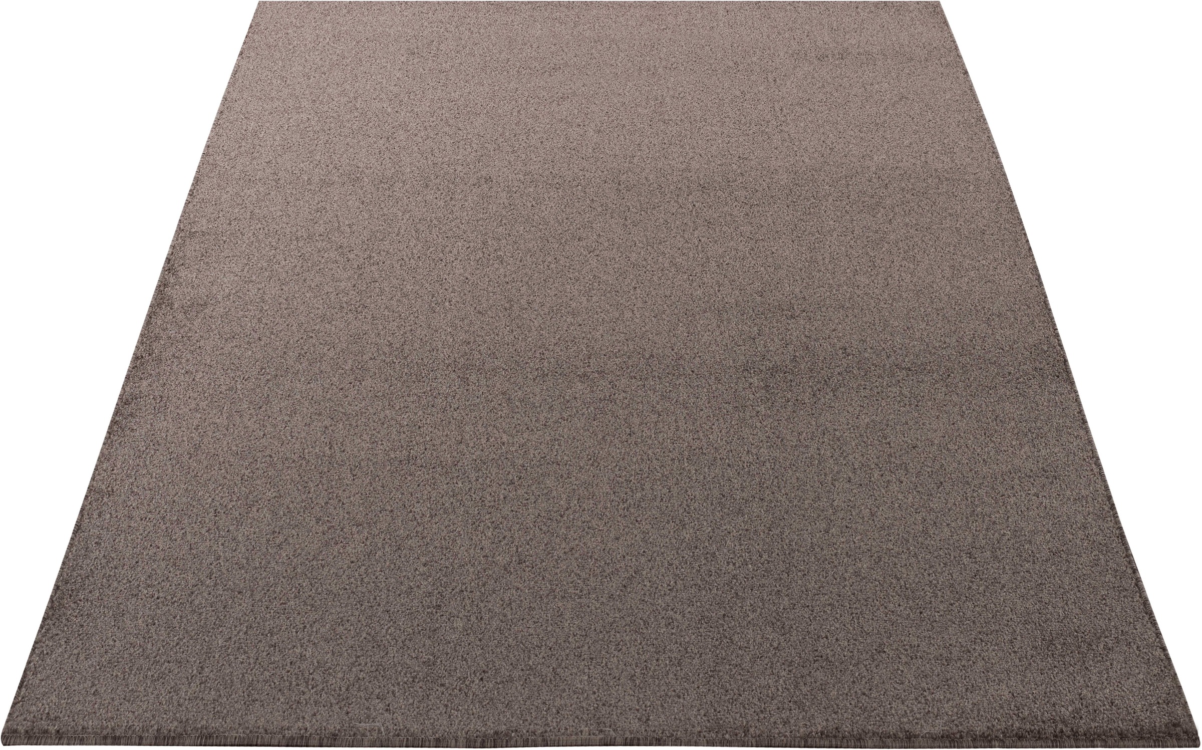 my home Teppich »Kurzflor-Frisee MALAGA 4700 uni meliert«, rechteckig, 10 mm Höhe, Wohnzimmer, Schlafzimmer, flacher robuster Teppich, Läufer und Rund