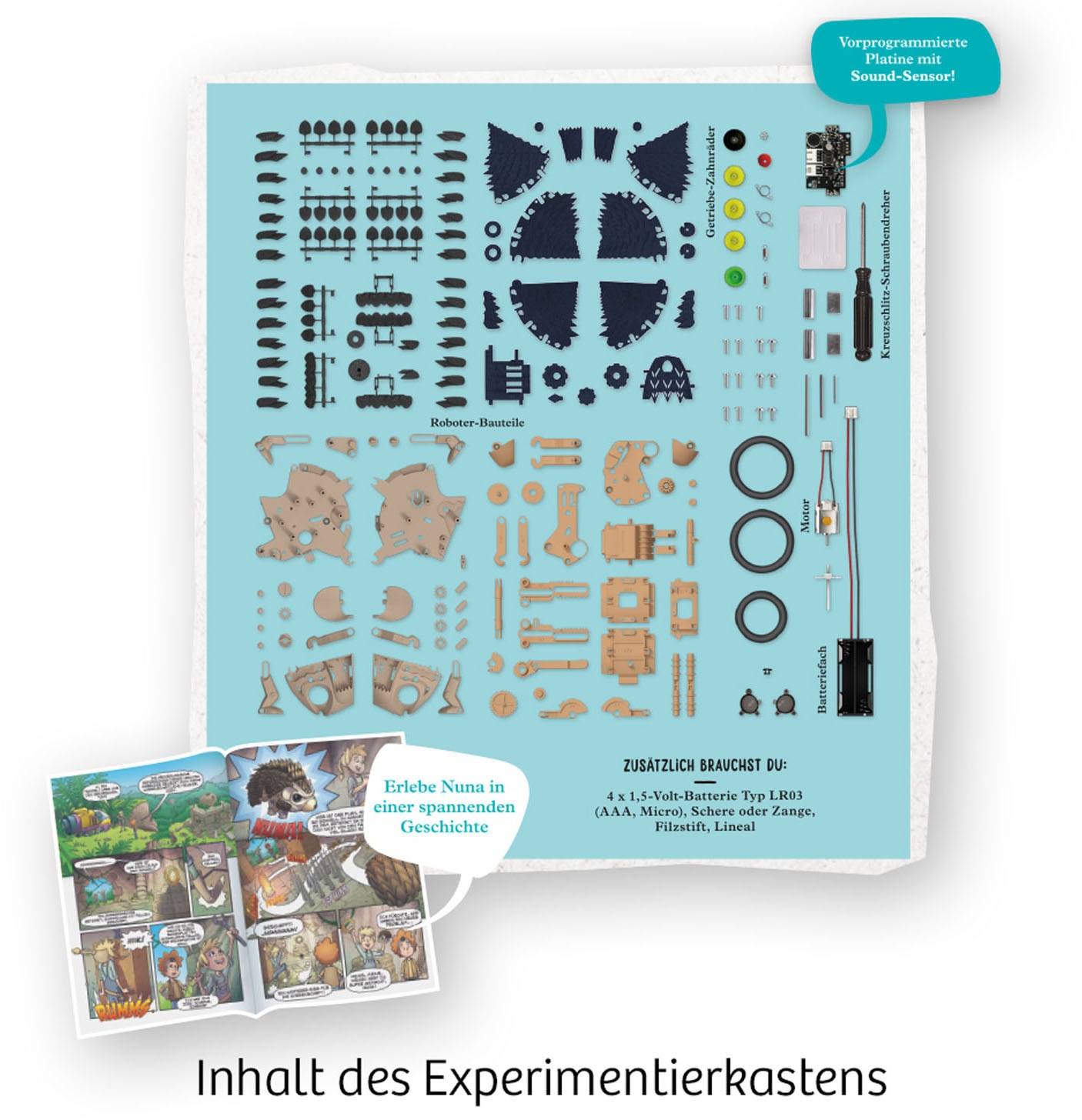 Kosmos Modellbausatz »Nuna - Dein Igel-Roboter«, mit Soundsensor