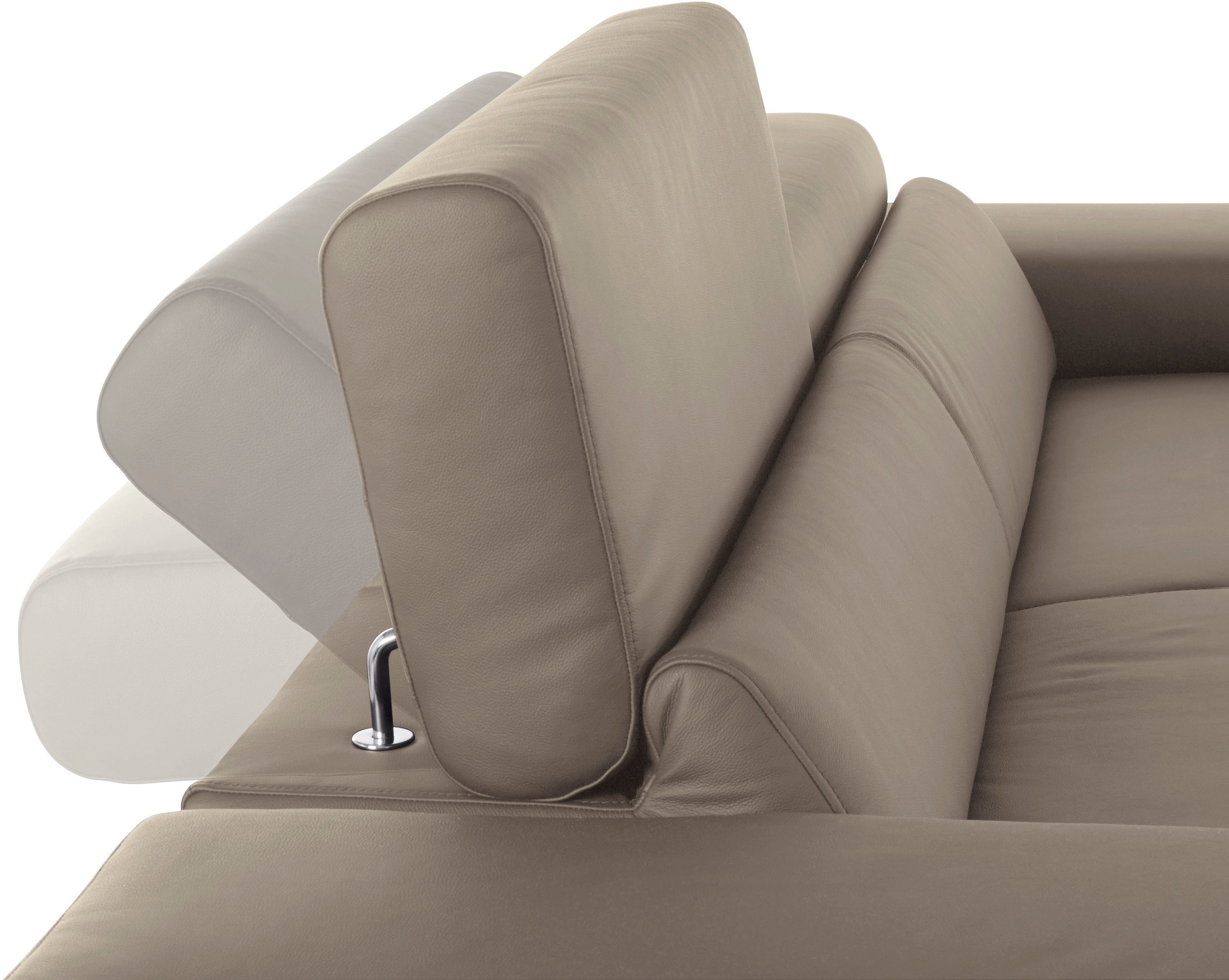 2,5-Sitzer W.SCHILLIG "finn", braun (stone z59), B:230cm H:71cm T:106cm, Flachgewebe S22 (100% Polyester);Stoff S37 (100% Polyester);Longlife Xtra-Leder Z59: Glattleder mit modischer Prägung. Hautstärke 0, 9 - 1, 1 mm, Sofas, German Design Award 2016, Fuß 9