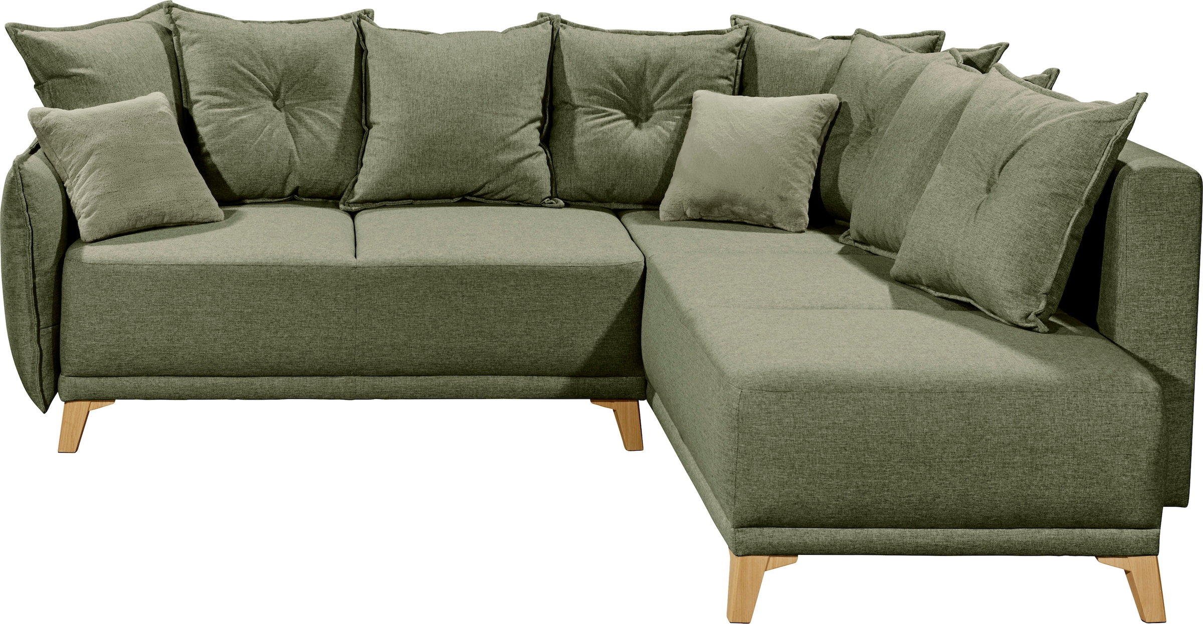 ED EXCITING DESIGN Ecksofa »Pamplona L-Form«, mit Bettfunktion, Bettkasten, Rücken- und Zierkissen, frei im Raum