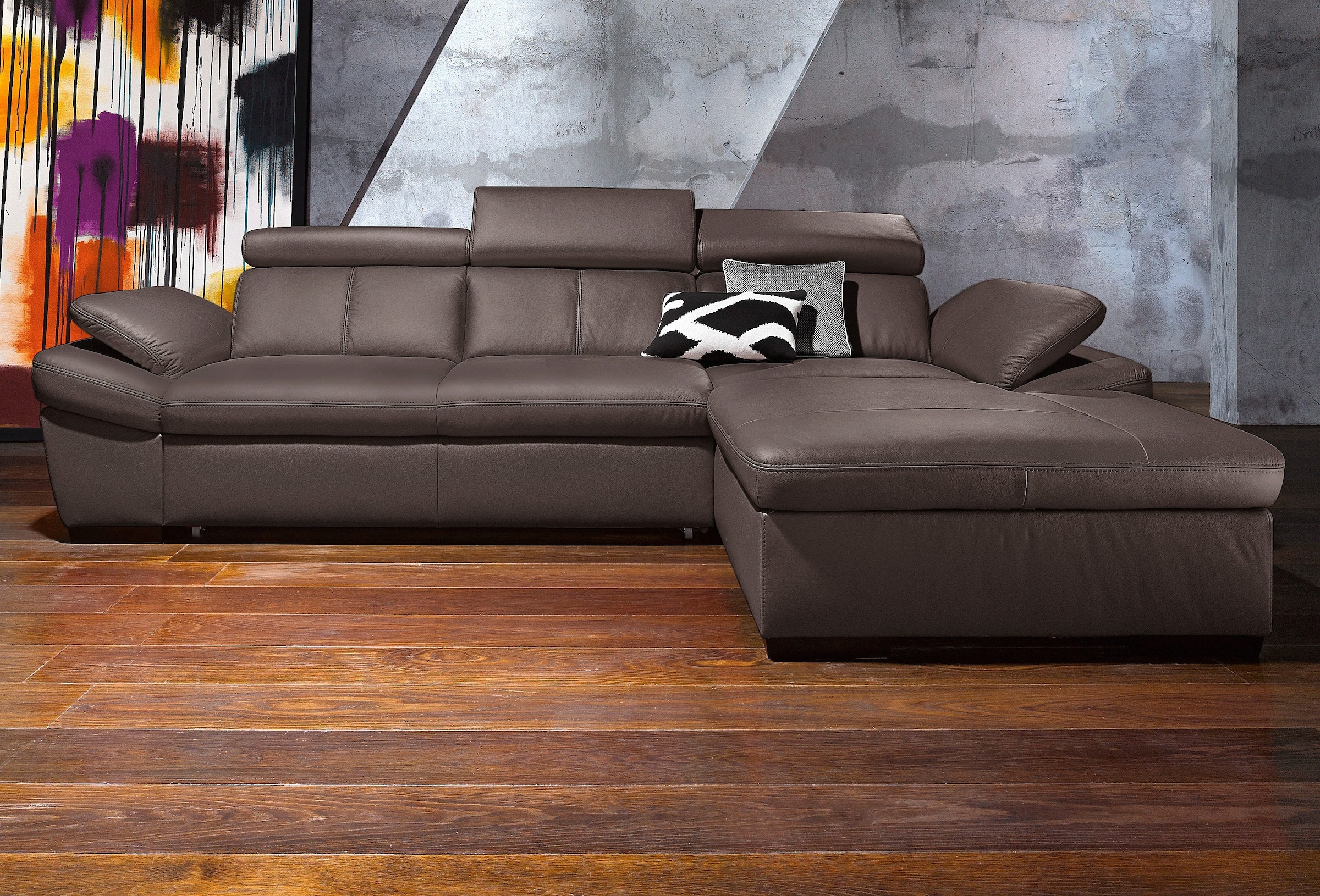 exxpo - sofa fashion Ecksofa "Salerno, Funktionssofa, Breite 280cm, hoher S günstig online kaufen