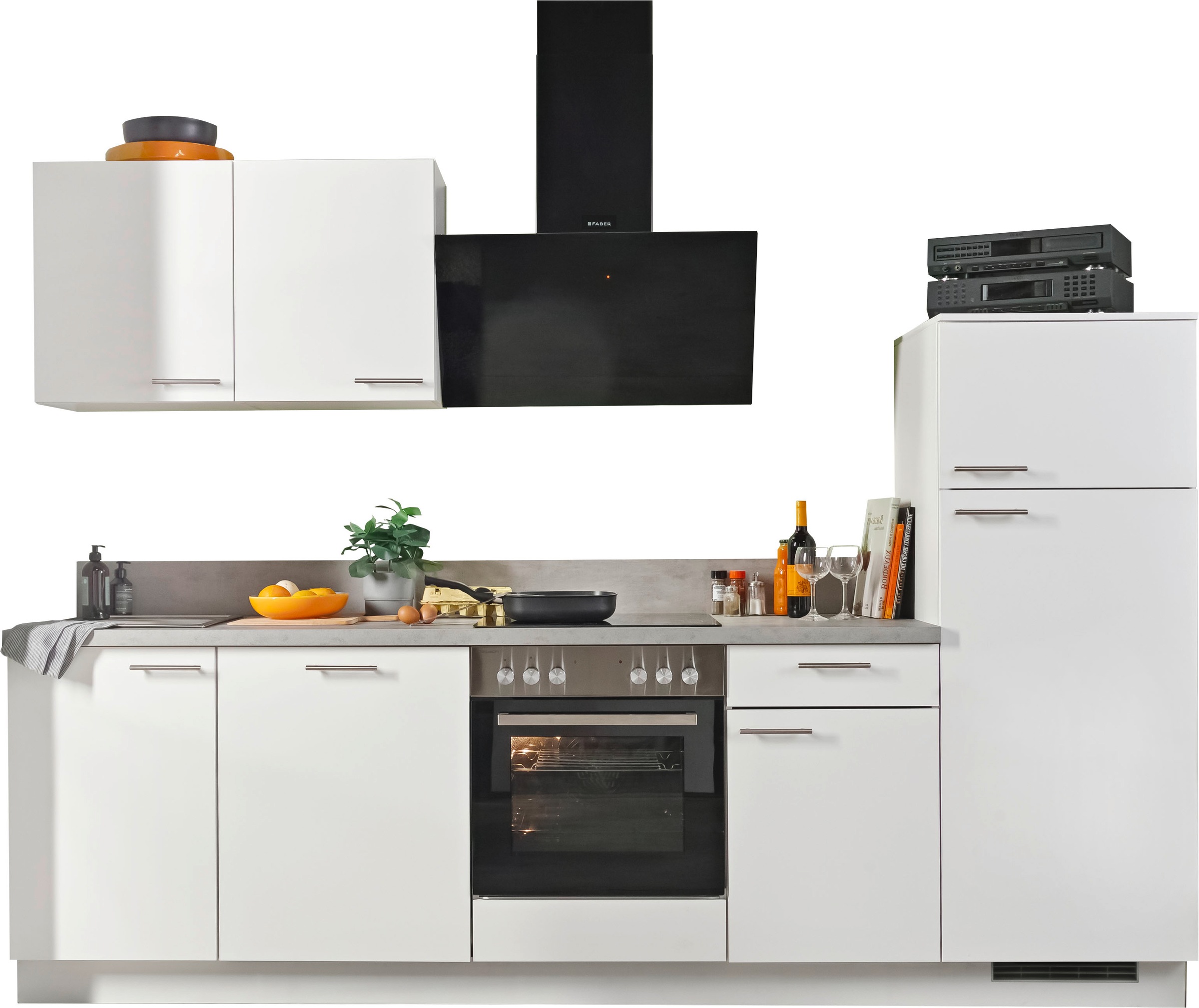 KOCHSTATION vormontiert, wahlweise mit E-Geräten, Stellbreite 280 cm