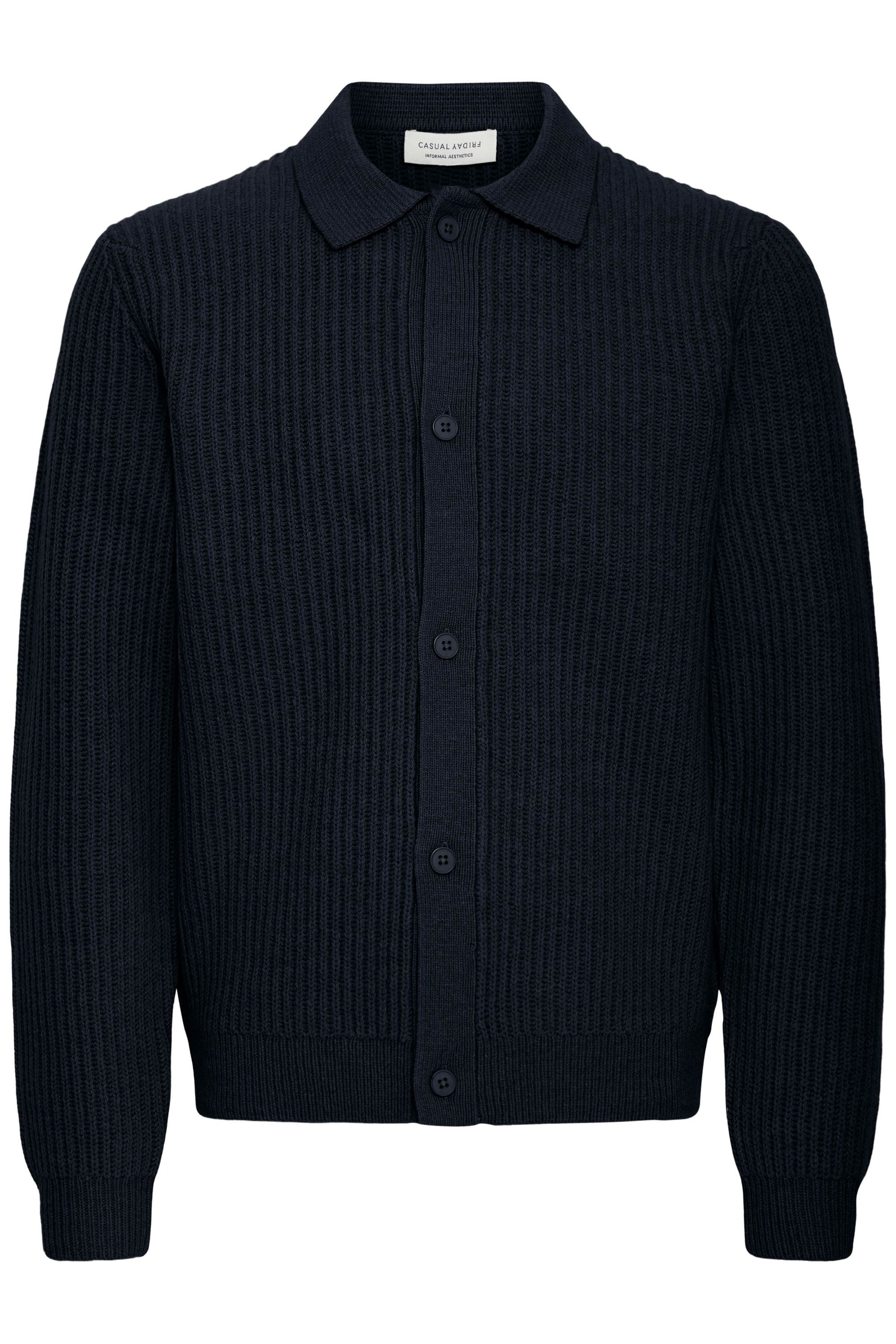 Casual Friday Strickfleece-Pullover »Strickpullover CFAlbret Polo Knit«