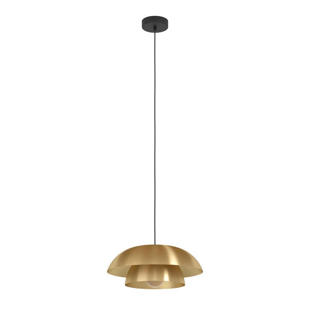 EGLO Hängeleuchte »CENCIARA«, 1 flammig, Leuchtmittel E27 | ohne Leuchtmittel, Pendelleuchte, Metall in Messing-Gebürstet und Schwarz, E27, Ø 40 cm