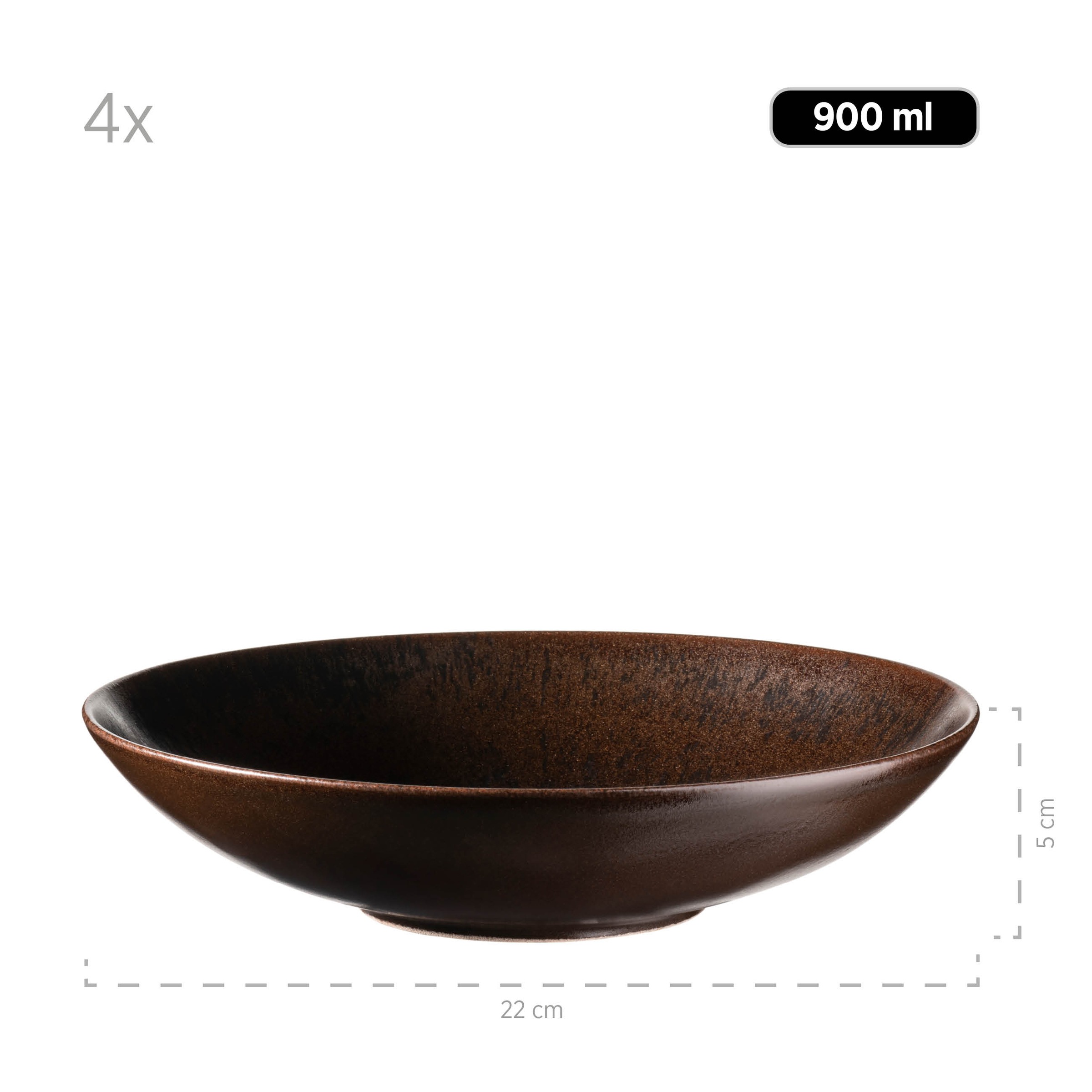 MÄSER Tafelservice »METALLIC BRONZE, aus Keramik«, (Set, 12 tlg.), Geschirr-Set, Service