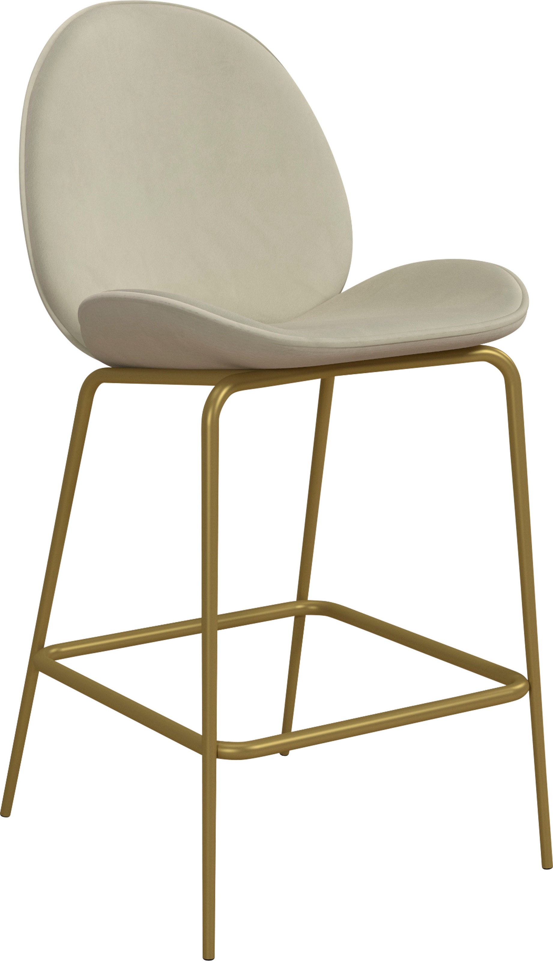 CosmoLiving by Cosmopolitan Barhocker »Astor«, (1 St.), Sitz und Rücken gepolstert, messingfarbenenes Gestell, Sitzhöhe 63 cm