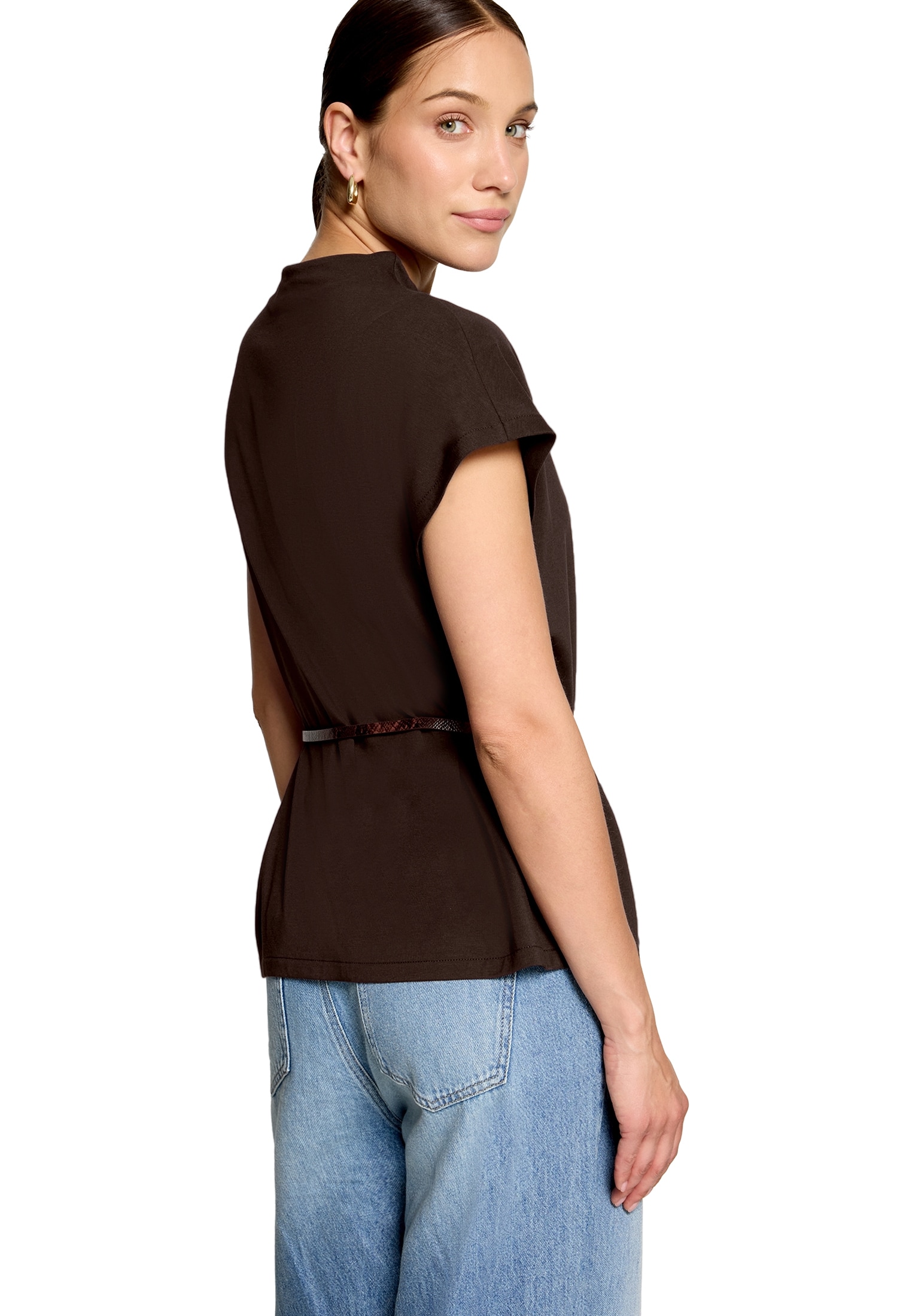 Zero Kurzarmshirt »Damen mit Gürtel« 1 Gürtel