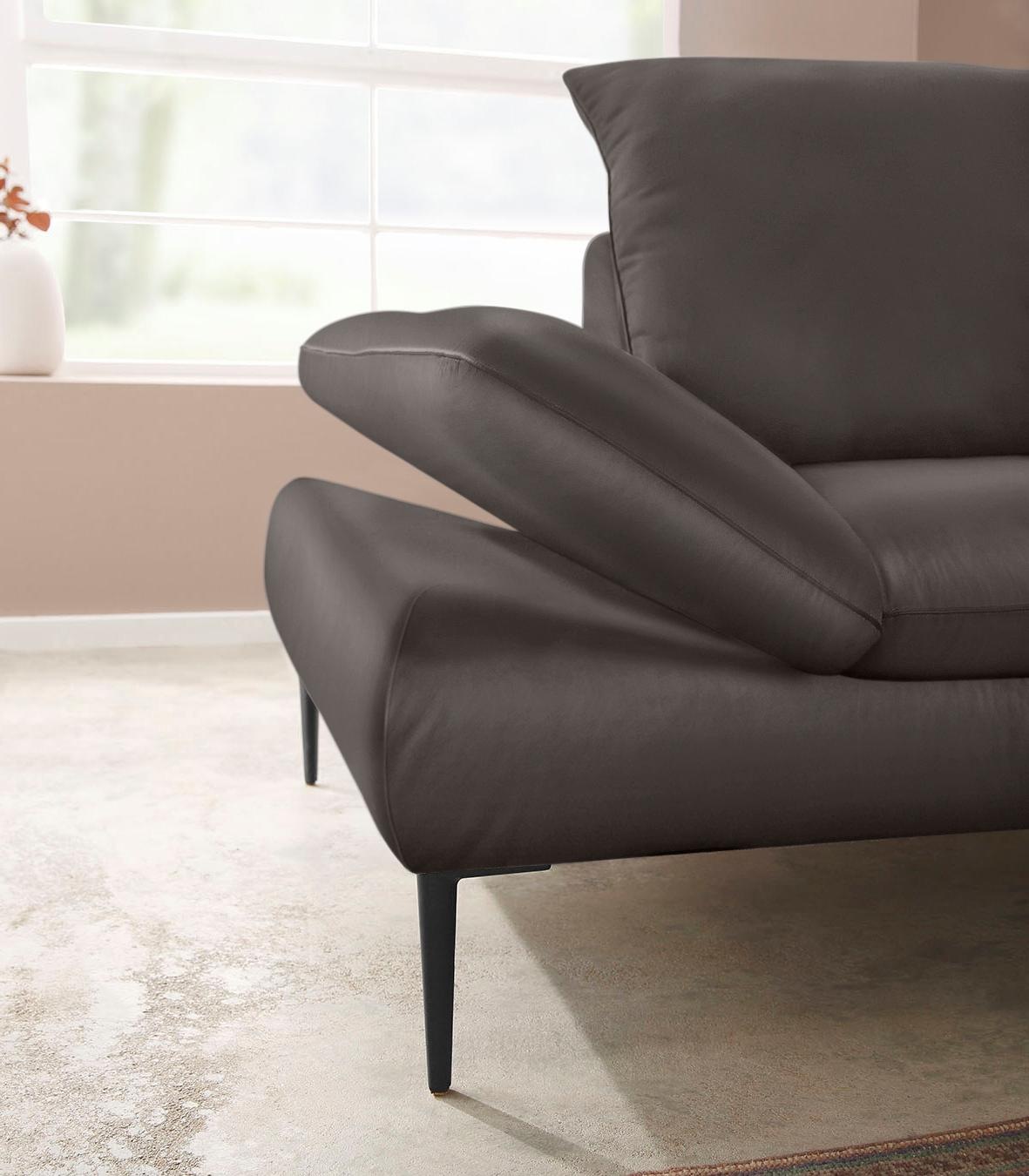 W.SCHILLIG Ecksofa »enjoy&MORE, Designsofa, elegant und bequem, L-Form«, Sitztiefenverstellung, Füße schwarz pulverbeschichtet, Breite 294 cm