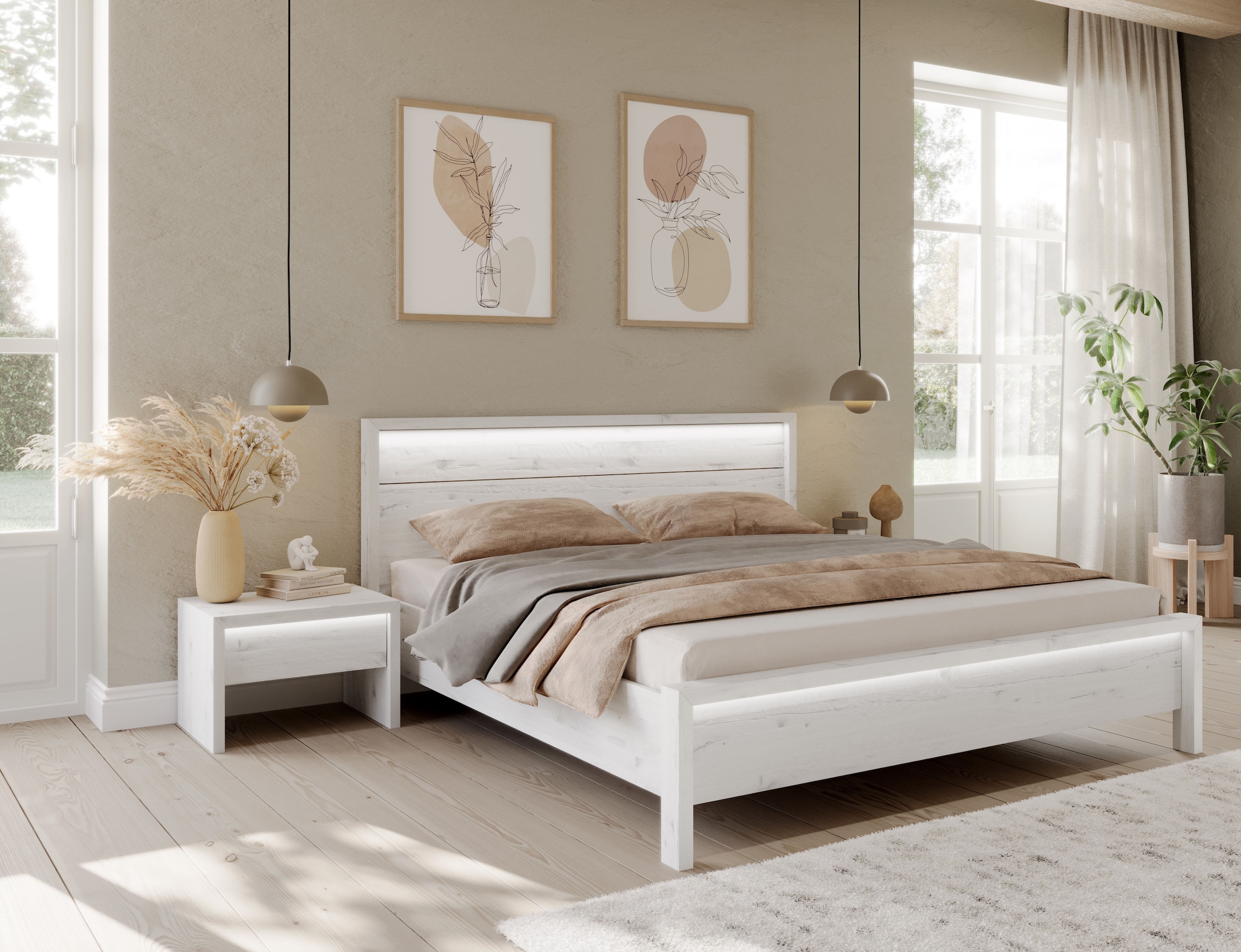 Home affaire Nachtkonsole »Moivre«, inkl. LED-Beleuchtung