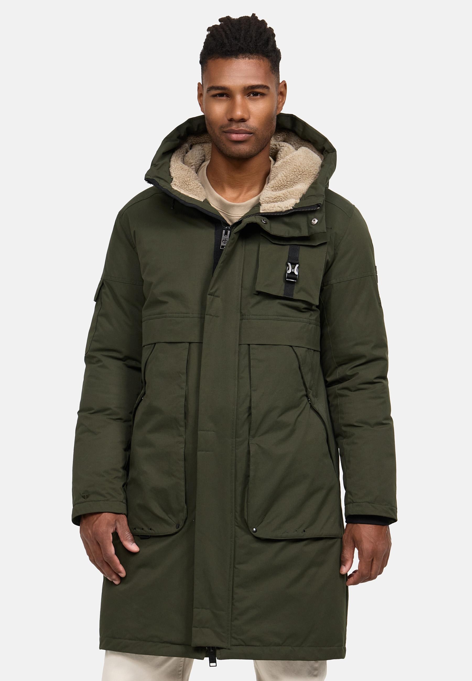 Stone Harbour Wintermantel »Cyriaan XX«, Langer Herren Winterparka mit großen Eingrifftaschen