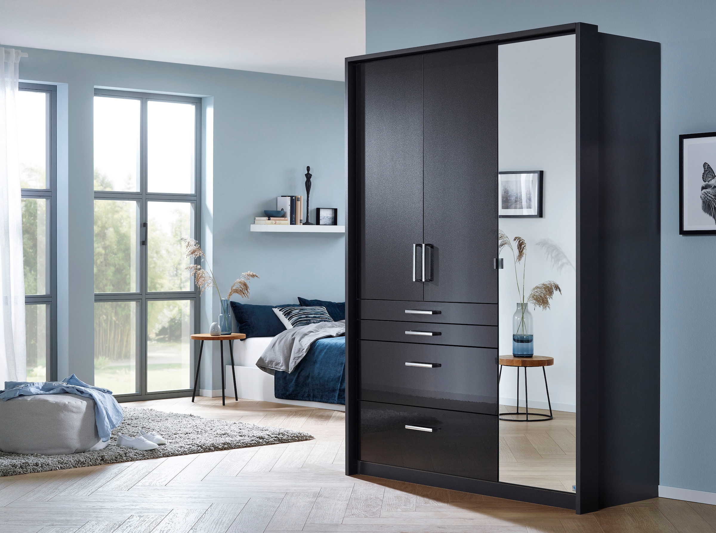 rauch Drehtürenschrank »Kleiderschrank Schrank Garderobe Garderobenschrank Topseller HOMBURG« inkl. Passepartout, oberer Schubkasten mit Einteilung MADE IN GERMANY