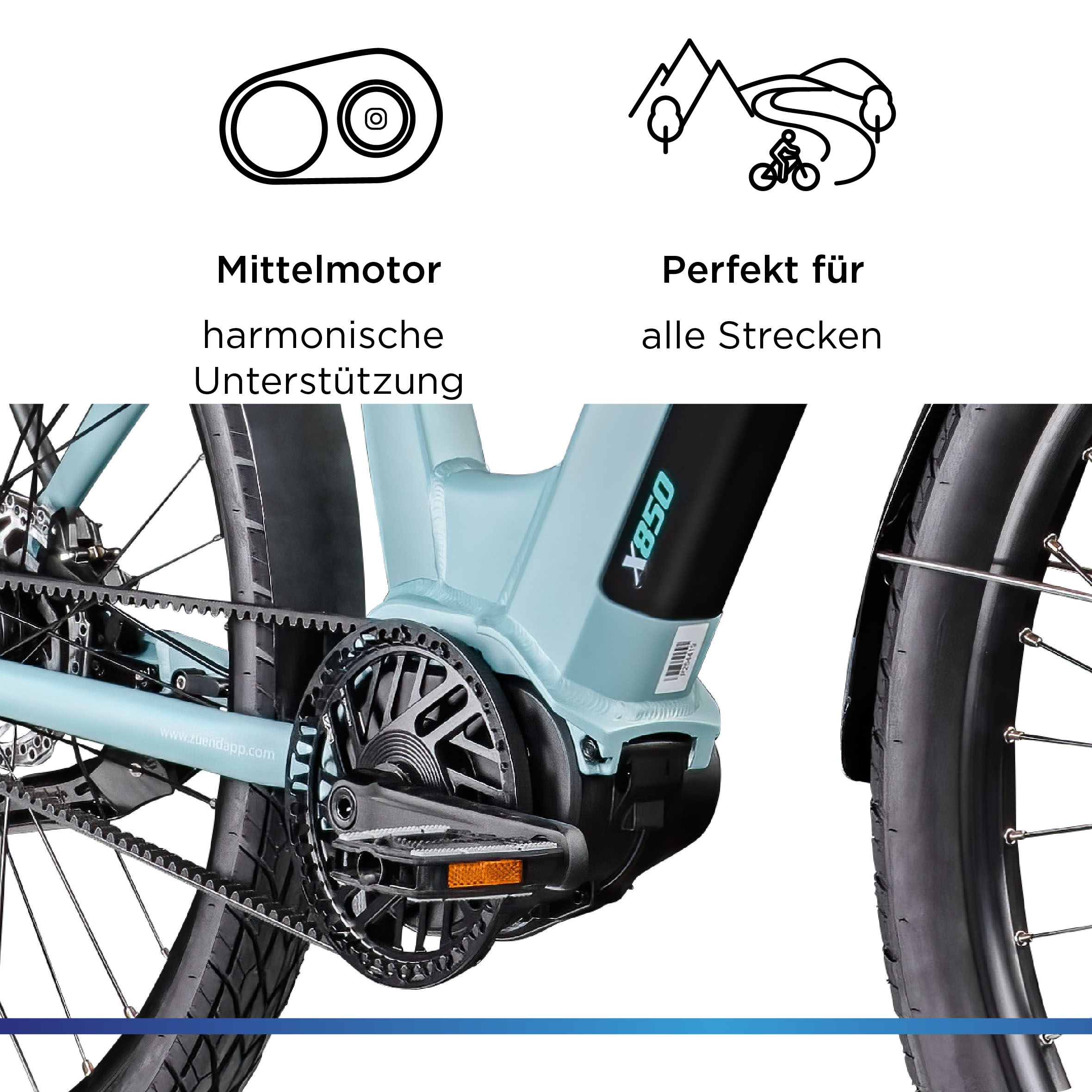 Zündapp E-Bike »X850«, 7 Gang, Mittelmotor 250 W