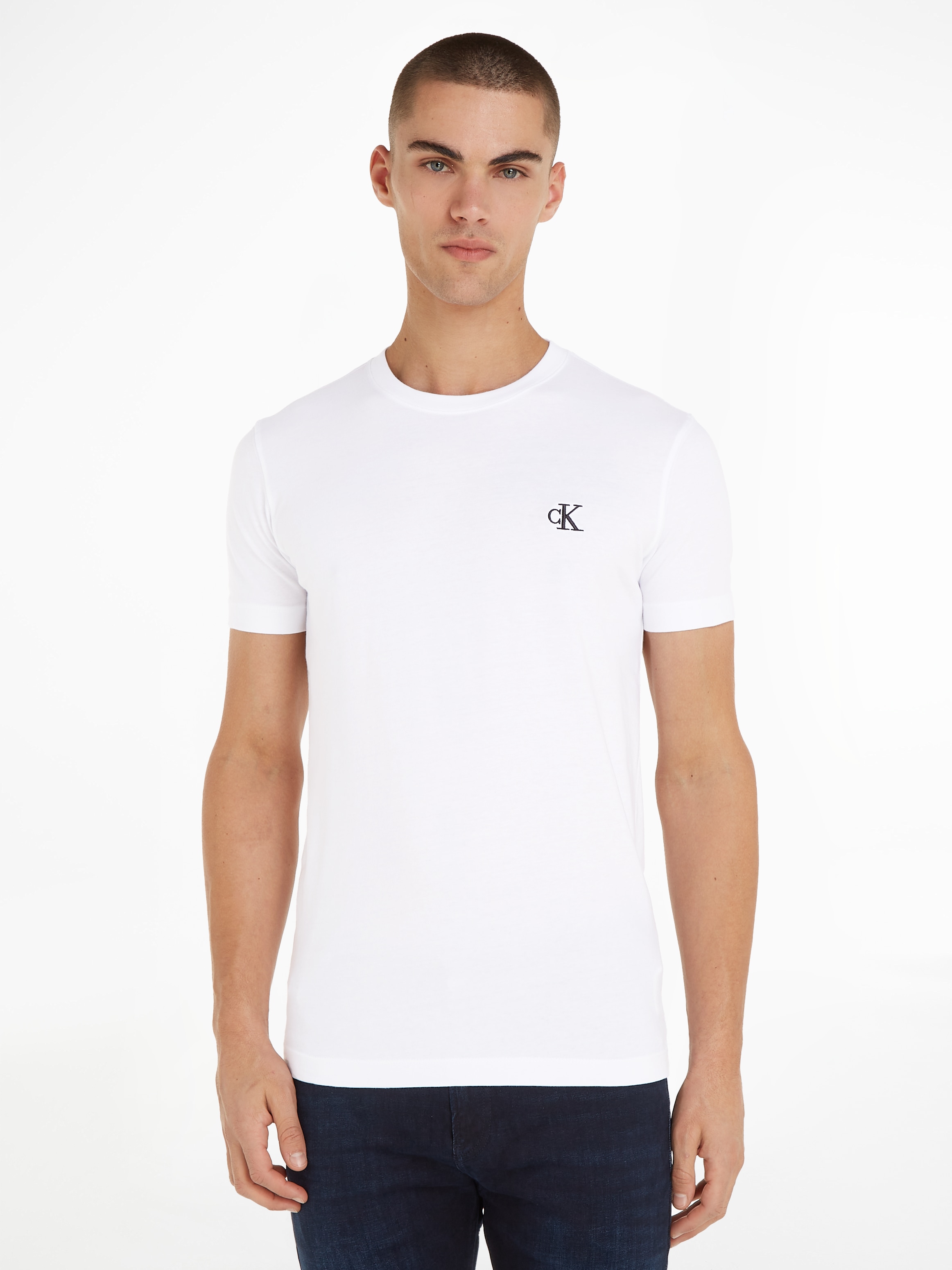 Calvin Klein Jeans T-Shirt »CK ESSENTIAL SLIM TEE«, mit Logo-Stickerei