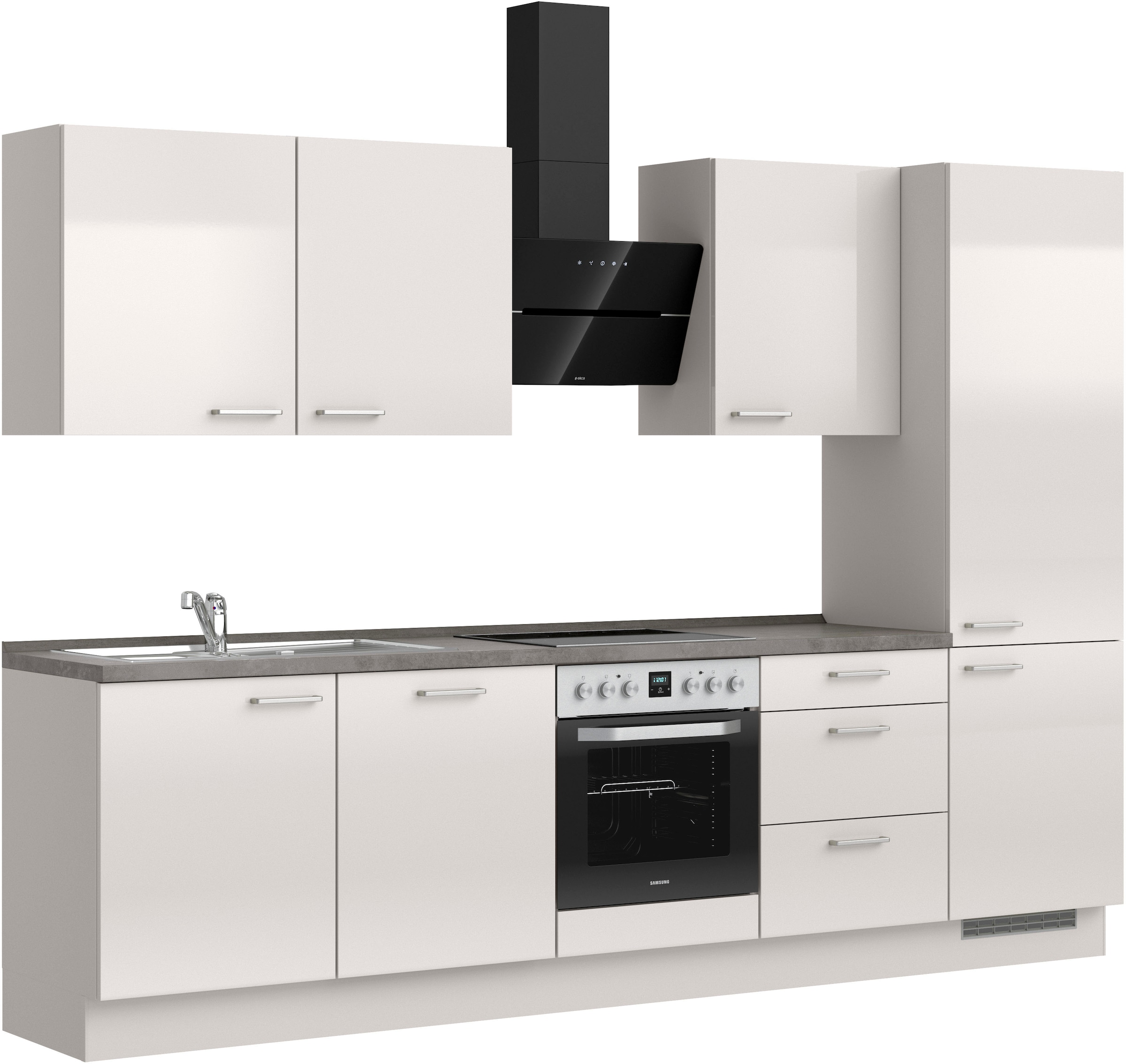 nobilia® Küchenzeile »"Flash II"«, vormontiert, Ausrichtung wählbar, Breite 300 cm, wahlw. mit E-Geräten