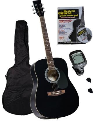 Clifton Westerngitarre »Dreadnought Gitarre«, Komplettset; mit Stimmgerät,Tasche, Heft und CD