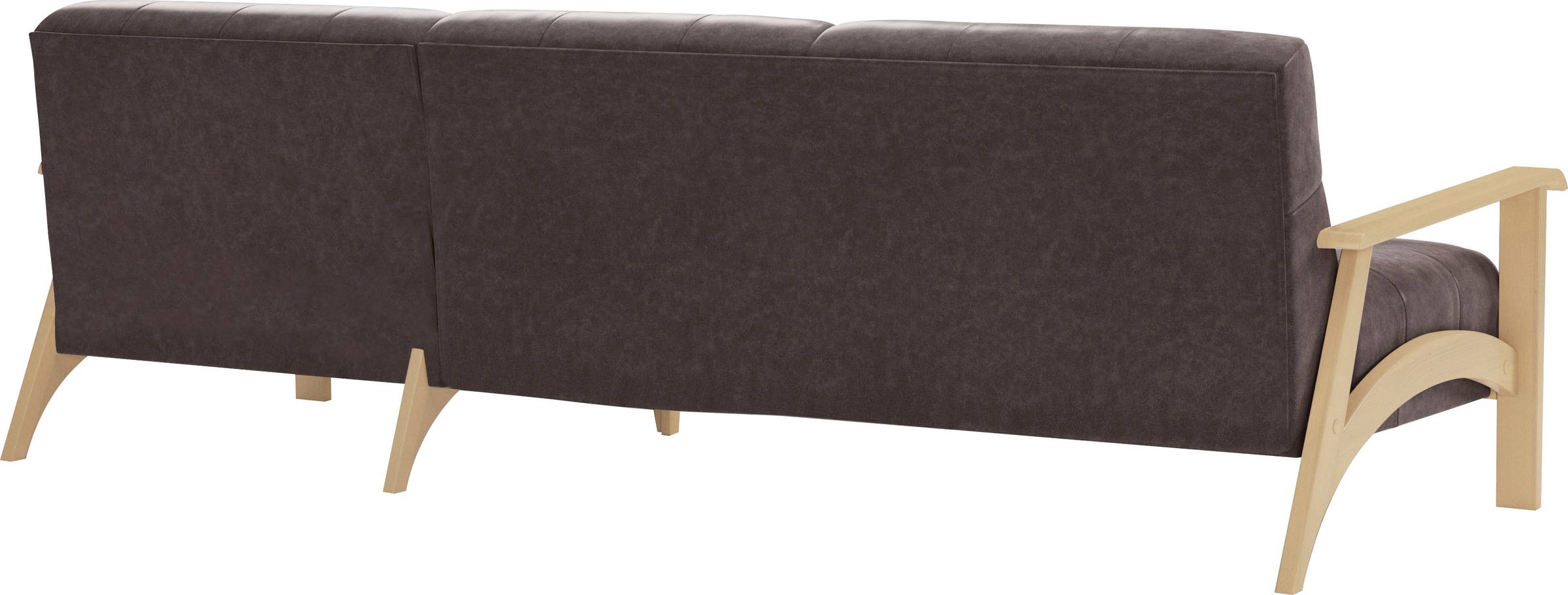 sit&more Ecksofa »Billund L-Form«, Armlehnen aus Buchenholz in natur, verschiedene Bezüge und Farben