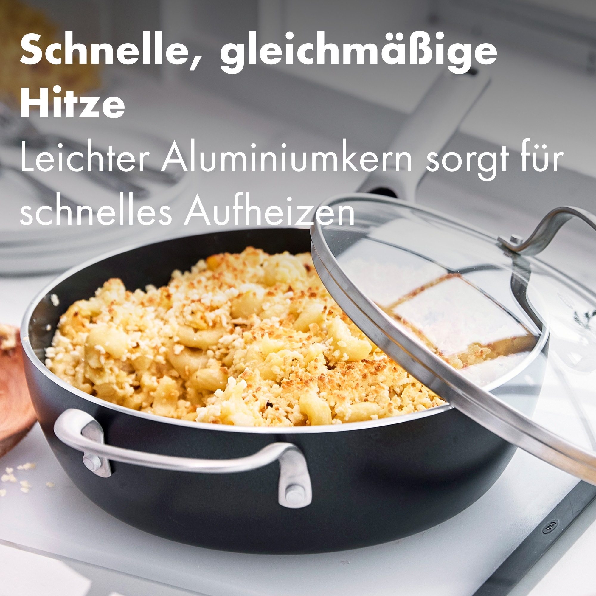 OXO Good Grips Bratpfanne »Antihaft-Agility Schmorpfanne mit Deckel« Aluminium 1 tlg. vom sanften Schmoren bis zur Sauce, Kochen im Alltag mühelos gemacht