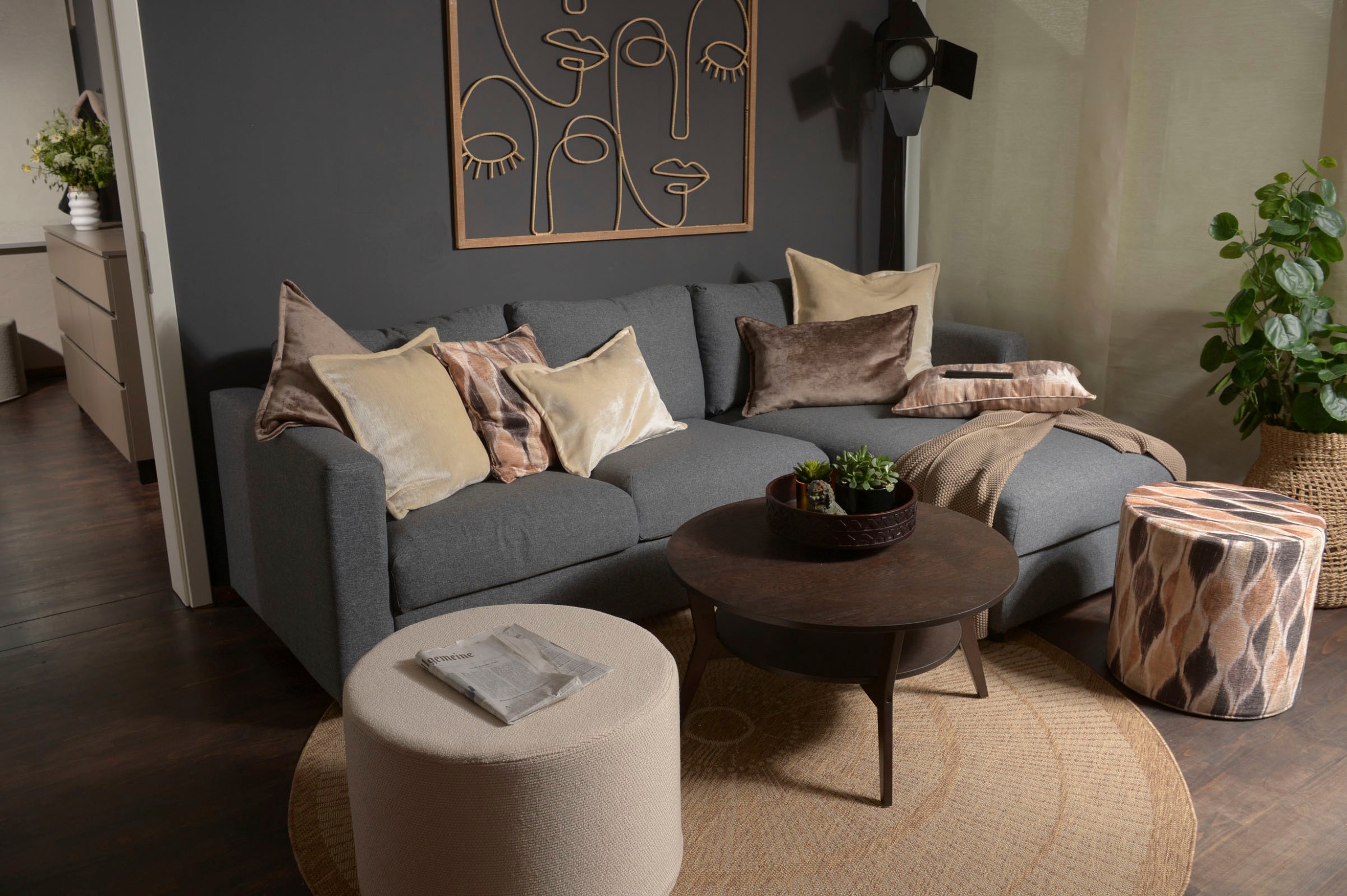 H.O.C.K. Dekokissen "Bonanza" leicht schimmernd, inkl. Füllung, Bezug mit R günstig online kaufen