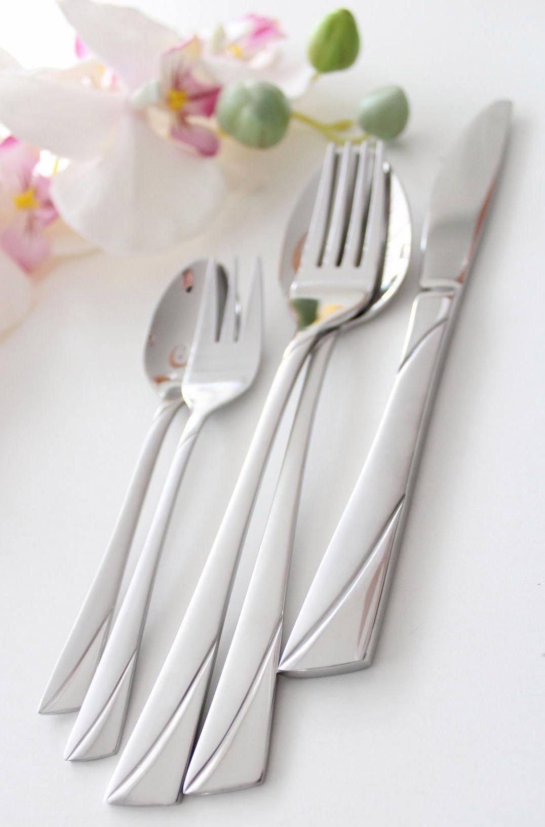 Mulex Besteck-Set "Alabama" kühles Design, diagonal, leicht geschwungene Li günstig online kaufen