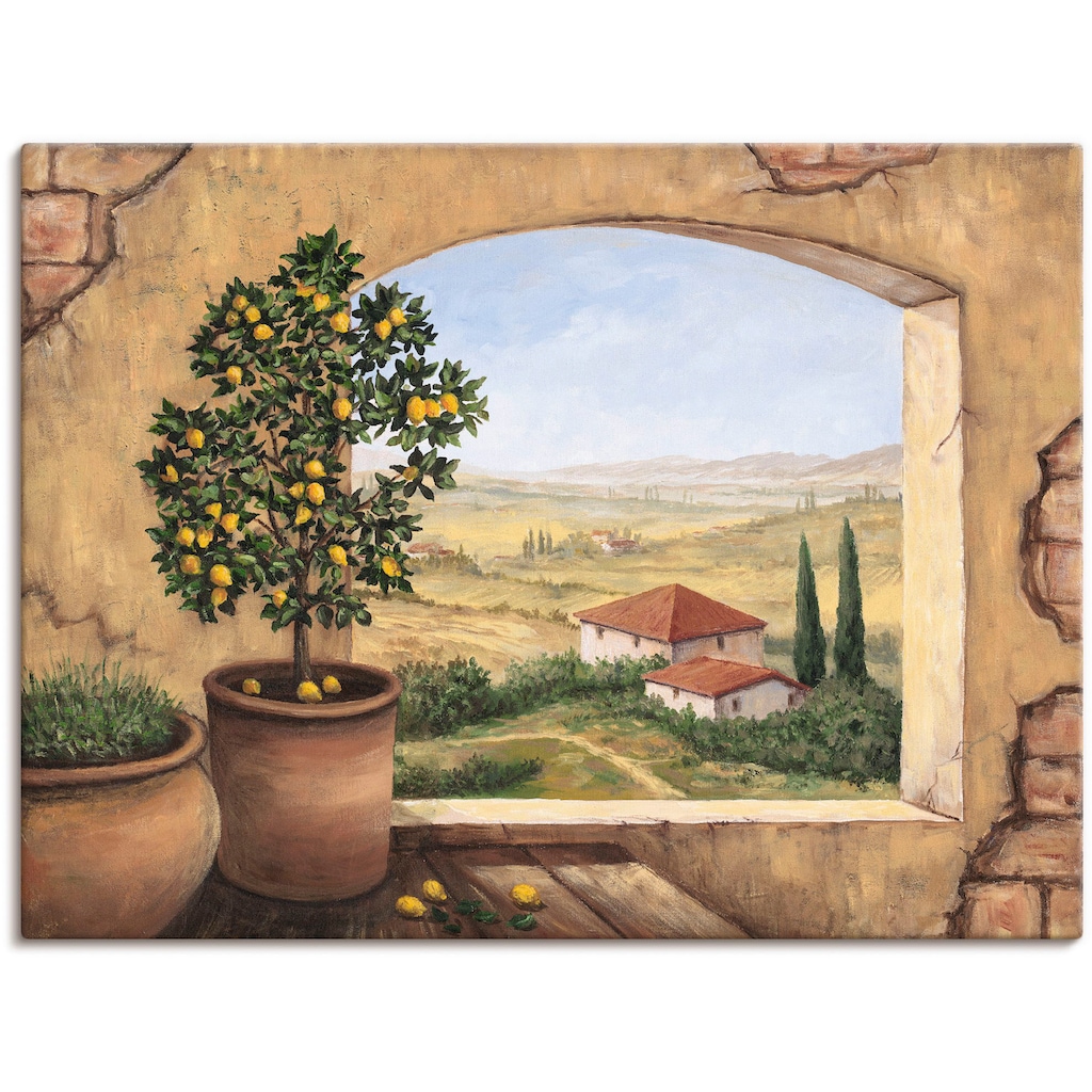 Artland Wandbild »Fenster in der Toskana«, Fensterblick, (1 St.), als Alubild, Outdoorbild, Leinwandbild, Poster, Wandaufkleber