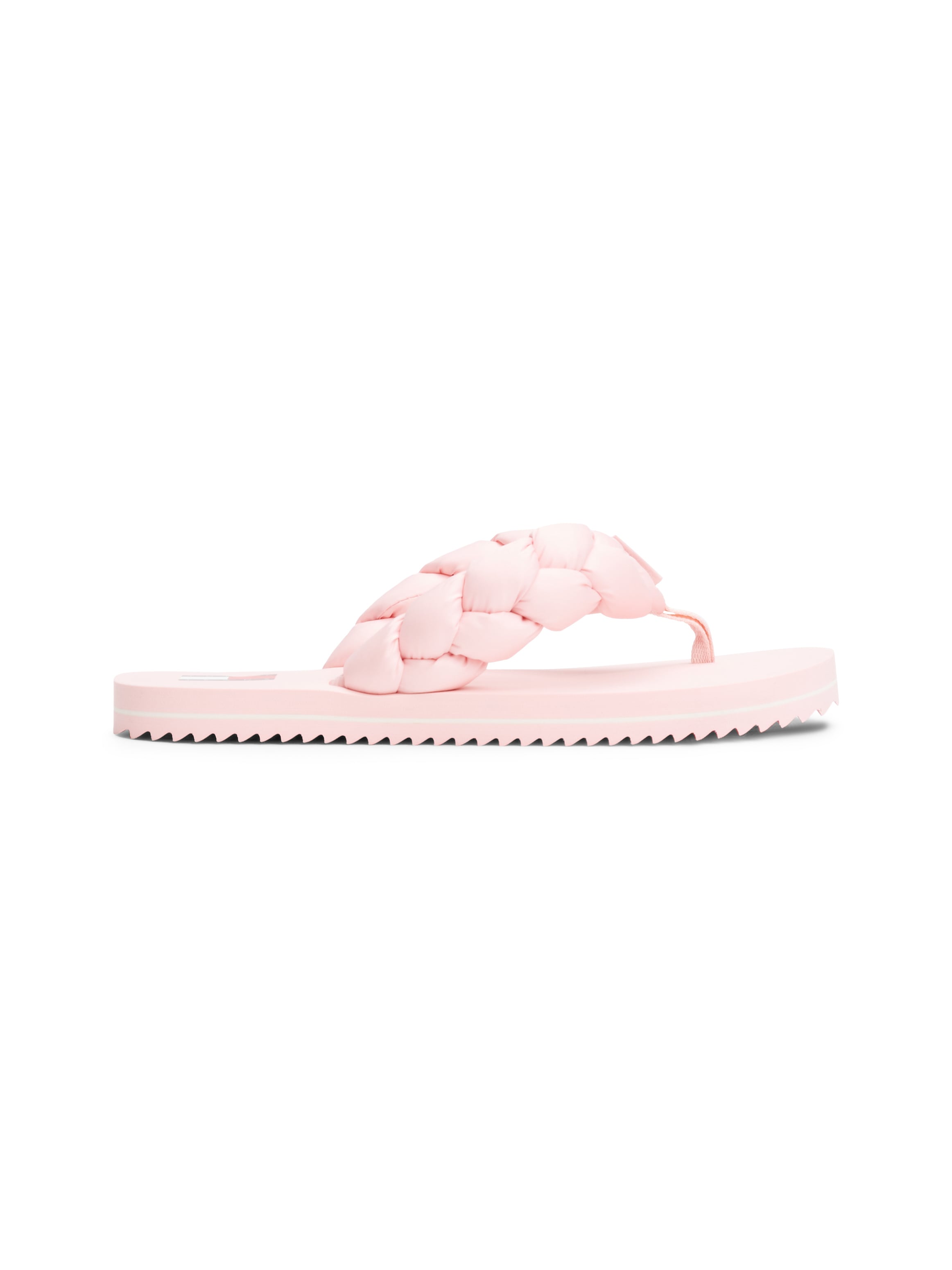 Tommy Jeans Zehentrenner »BRAIDED THONG BEACH SANDAL«, Dianette, Sommerschuh mit geflochtener, wattierter Bandage