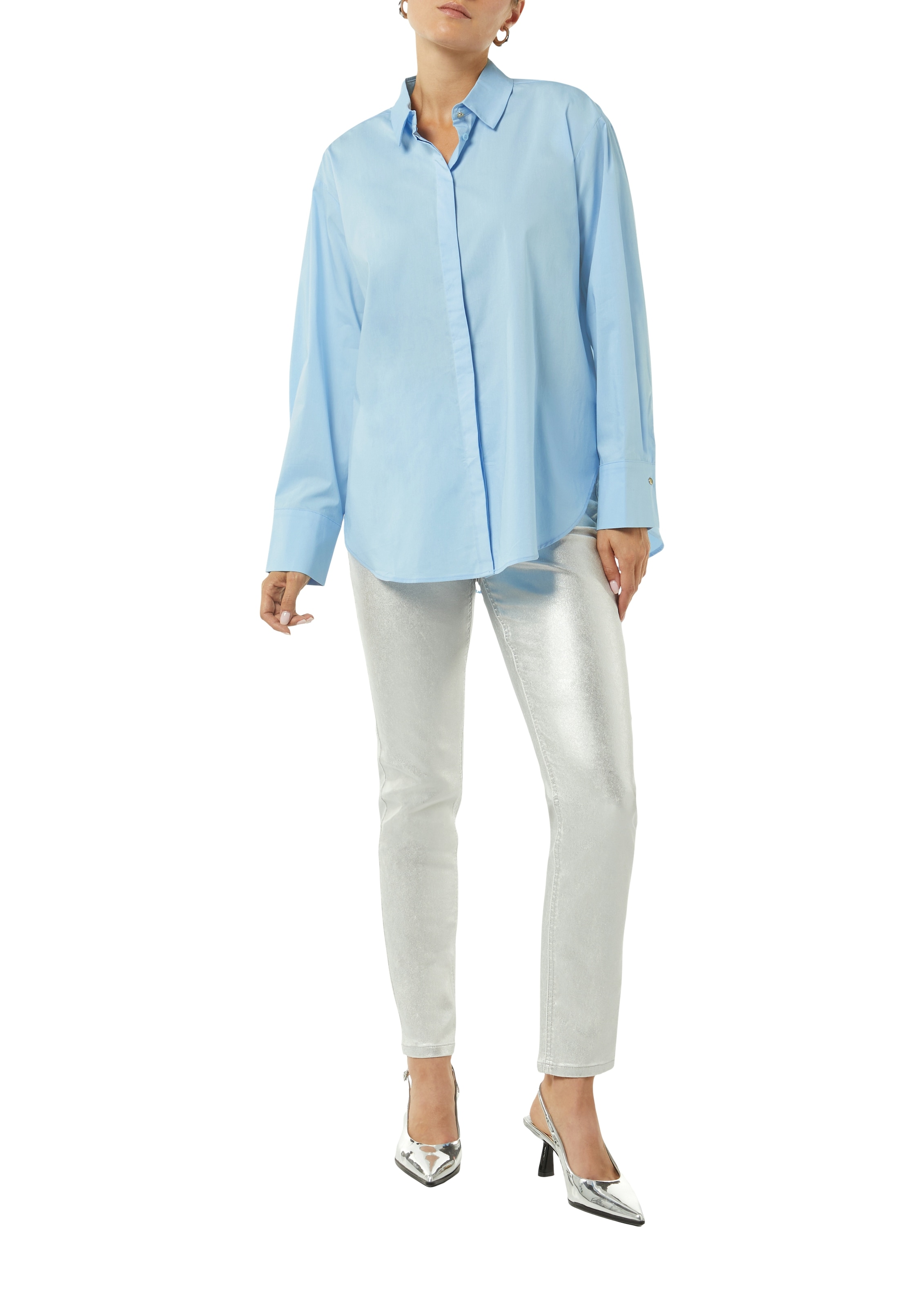 Comma Hemdbluse Oversize, mit Popeline