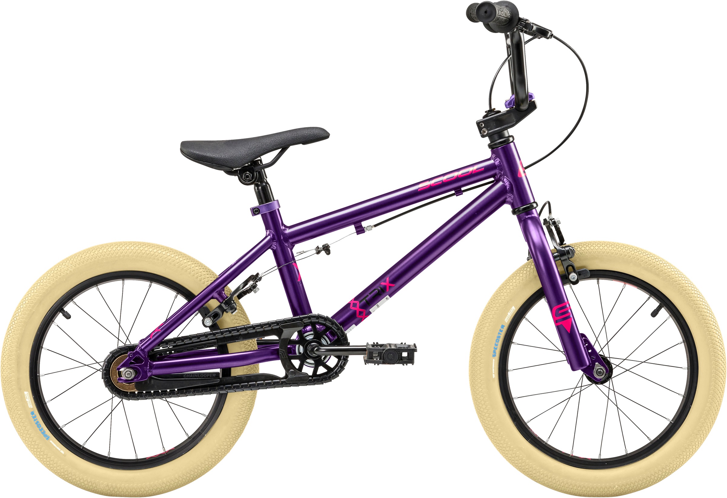 S’COOL Kinderfahrrad "SCOOL XtriX mini 16-1S FW - Purple/Fuchsia" 1 Gang ohne Schaltung Chainlooper