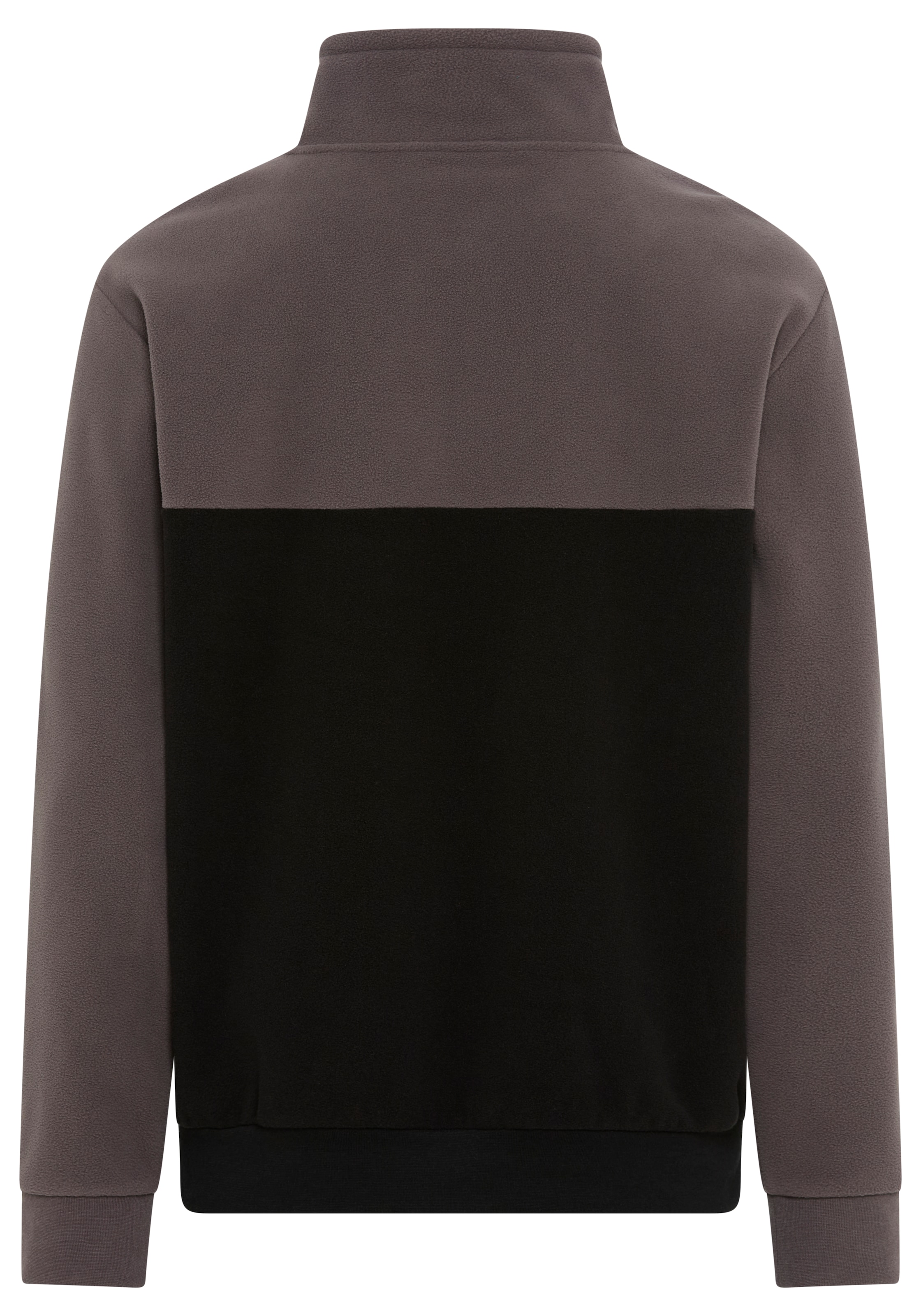 Man's World Fleecepullover, Troyer mit Kontrast-Part, ideal für den Übergang